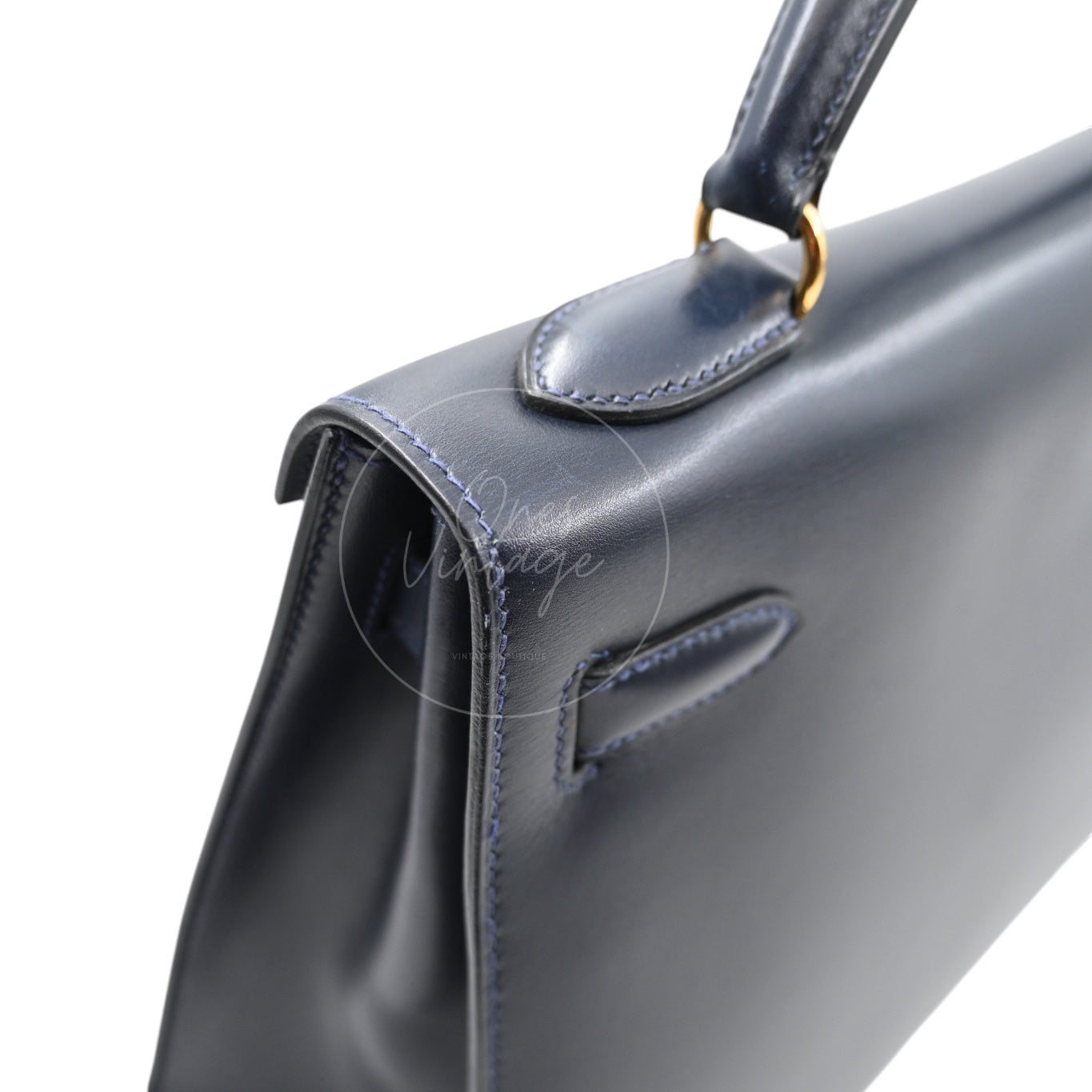 [Pre-owned] Hermes Kelly 32 K32 Stamp Circle W Navy GHW
