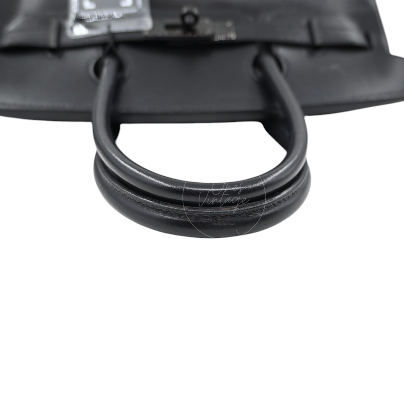 Hermes Birkin 30 So Black Box Calf Leather PVD Square N