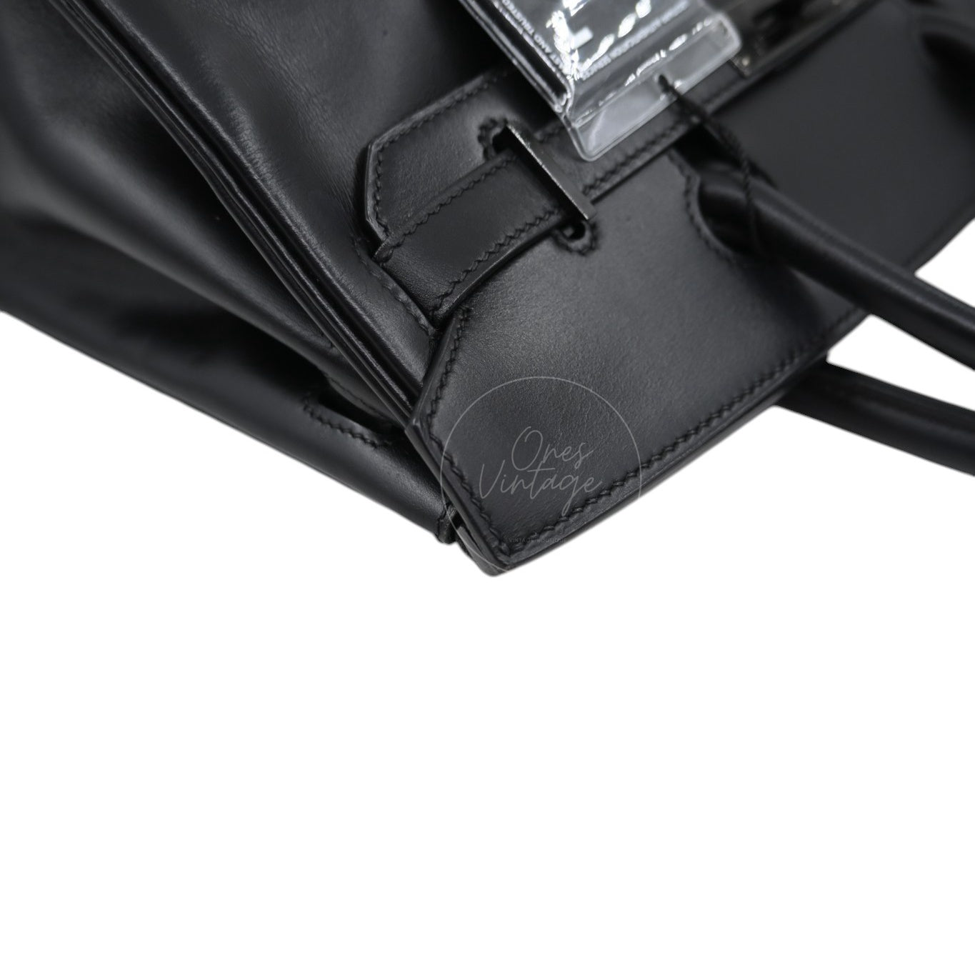 Hermes Birkin 30 So Black Box Calf Leather PVD Square N