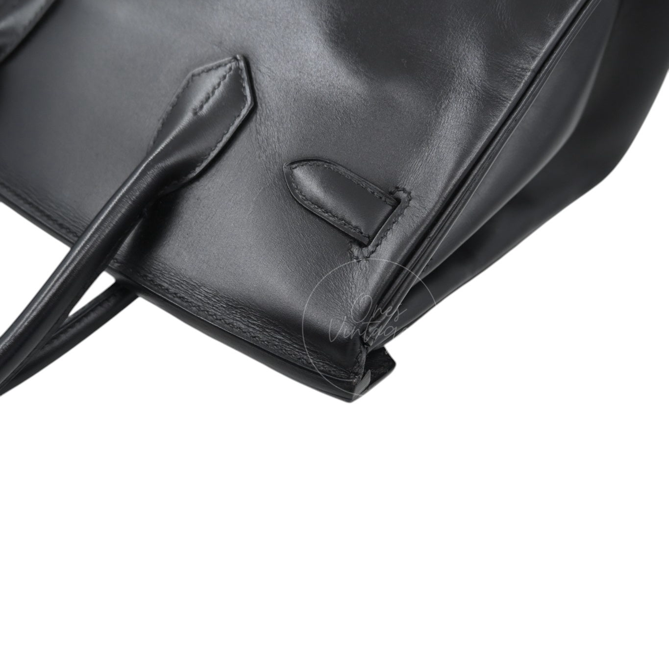 Hermes Birkin 30 So Black Box Calf Leather PVD Square N