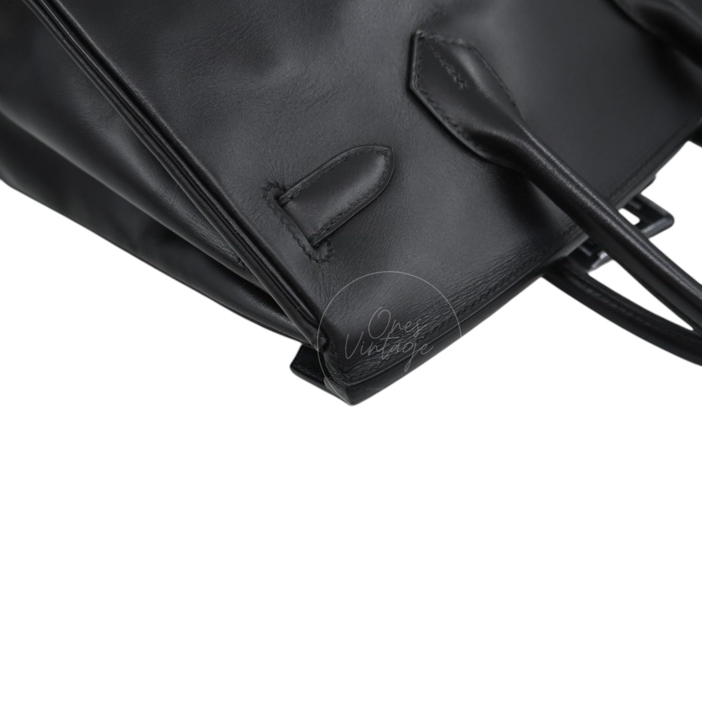 Hermes Birkin 30 So Black Box Calf Leather PVD Square N