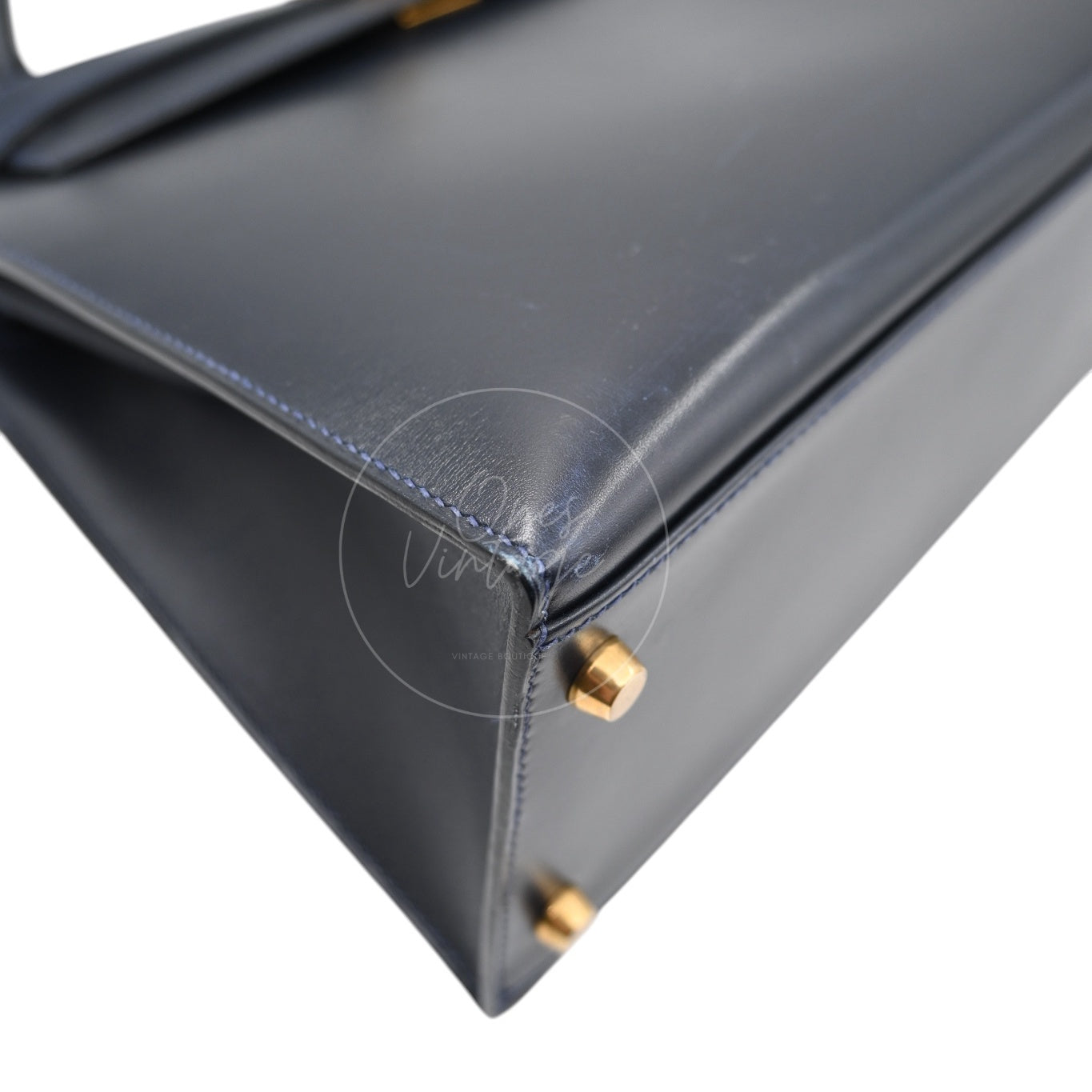 [Pre-owned] Hermes Kelly 32 K32 Stamp Circle W Navy GHW