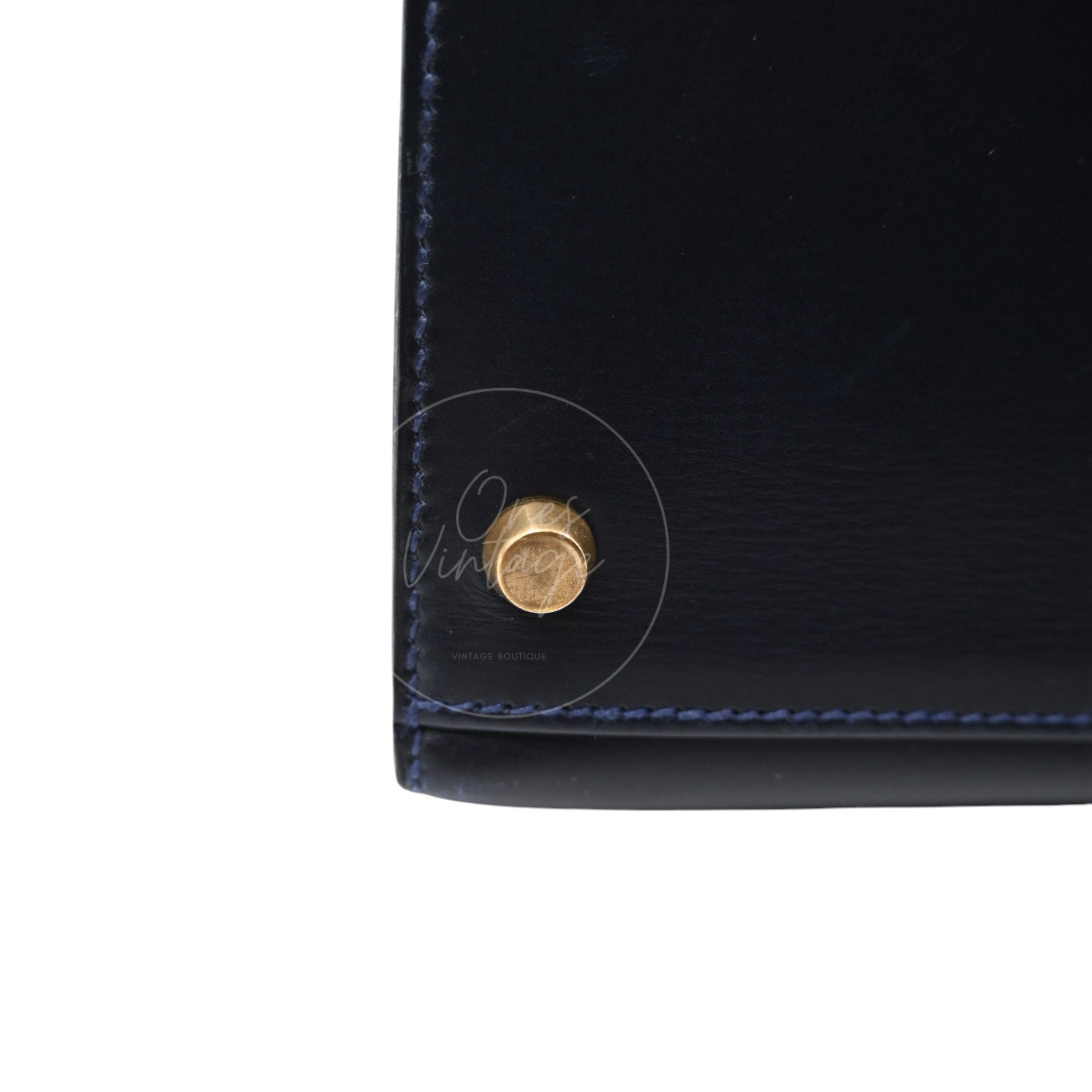 [Pre-owned] Hermes Kelly 32 K32 Stamp Circle W Navy GHW