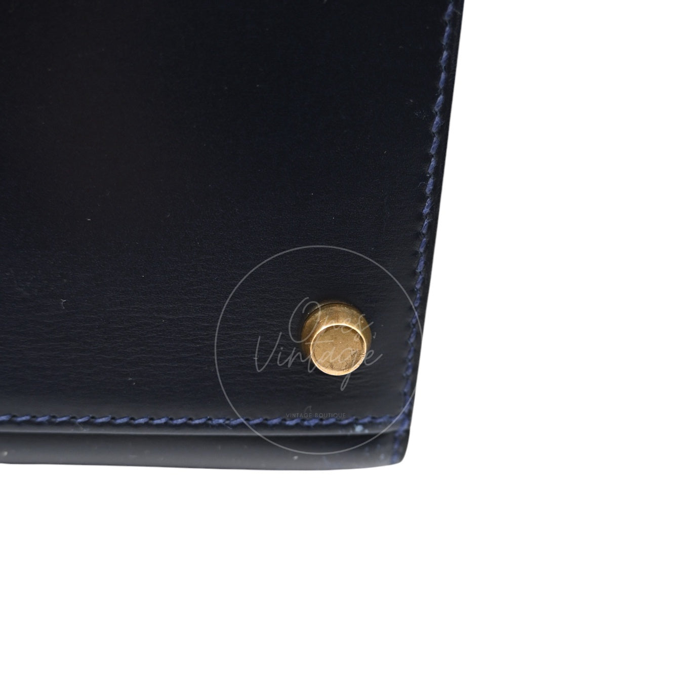 [Pre-owned] Hermes Kelly 32 K32 Stamp Circle W Navy GHW