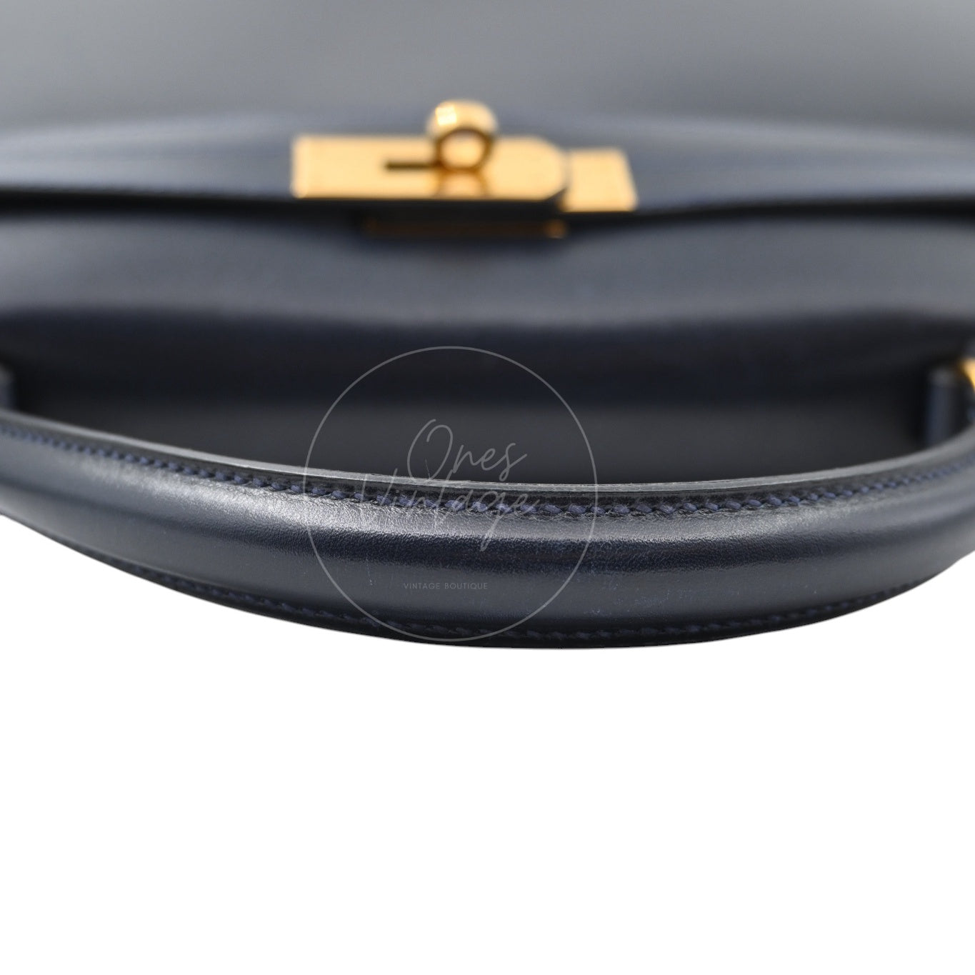 [Pre-owned] Hermes Kelly 32 K32 Stamp Circle W Navy GHW