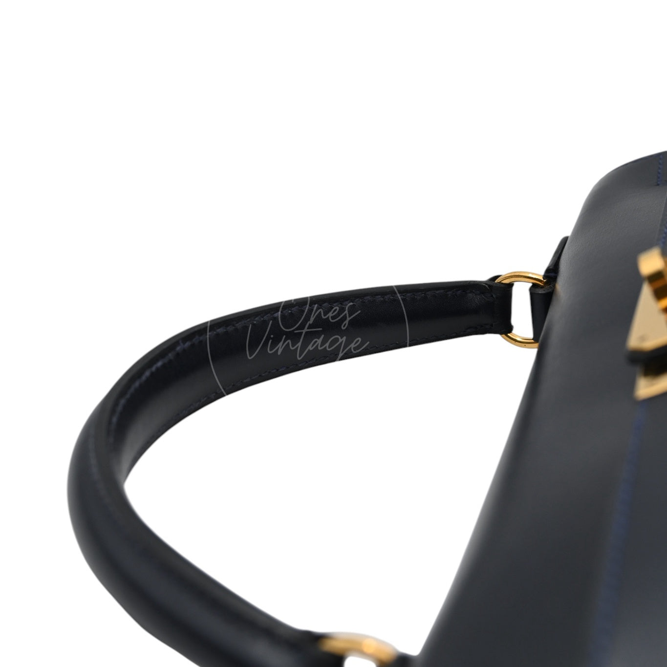 [Pre-owned] Hermes Kelly 32 K32 Stamp Circle W Navy GHW