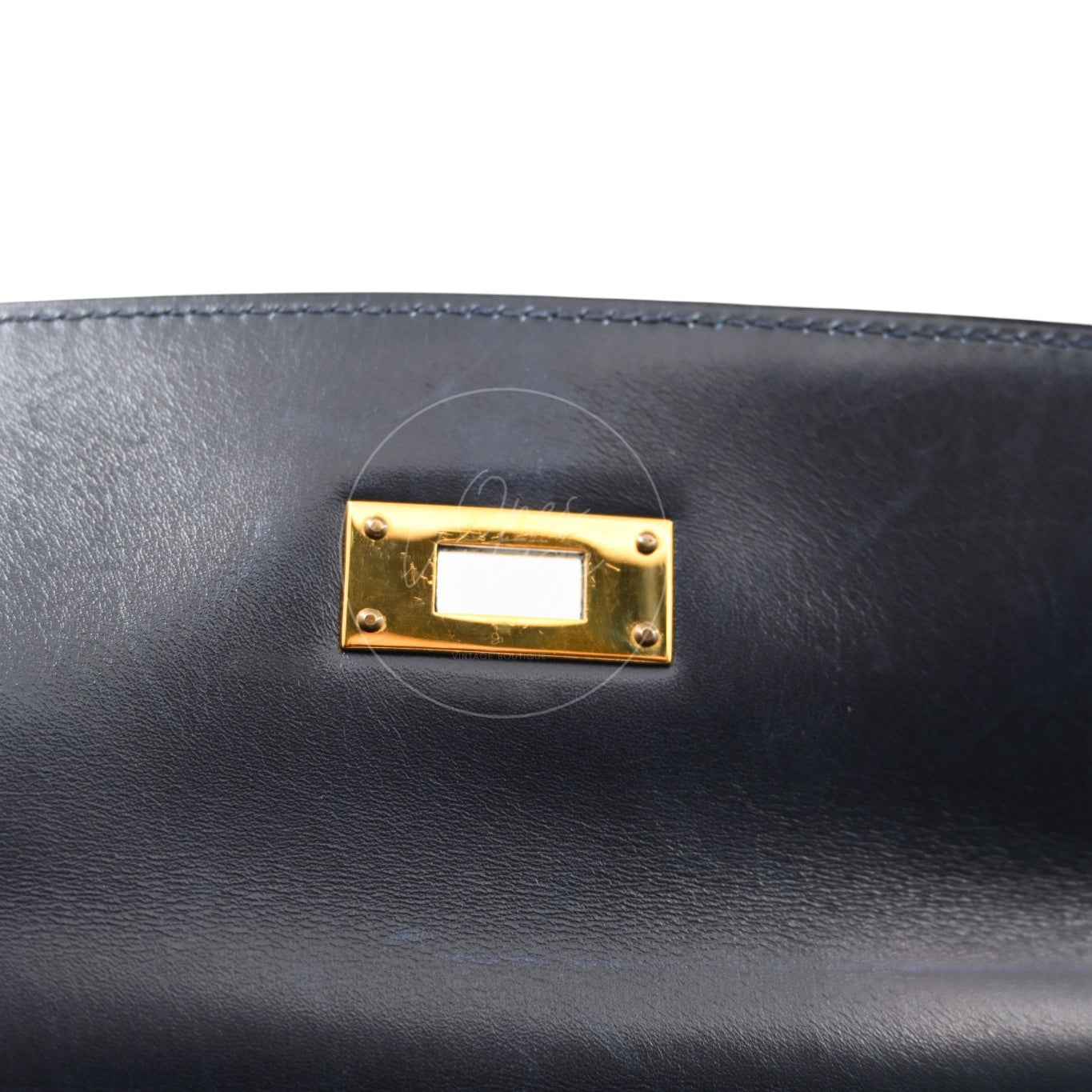 [Pre-owned] Hermes Kelly 32 K32 Stamp Circle W Navy GHW