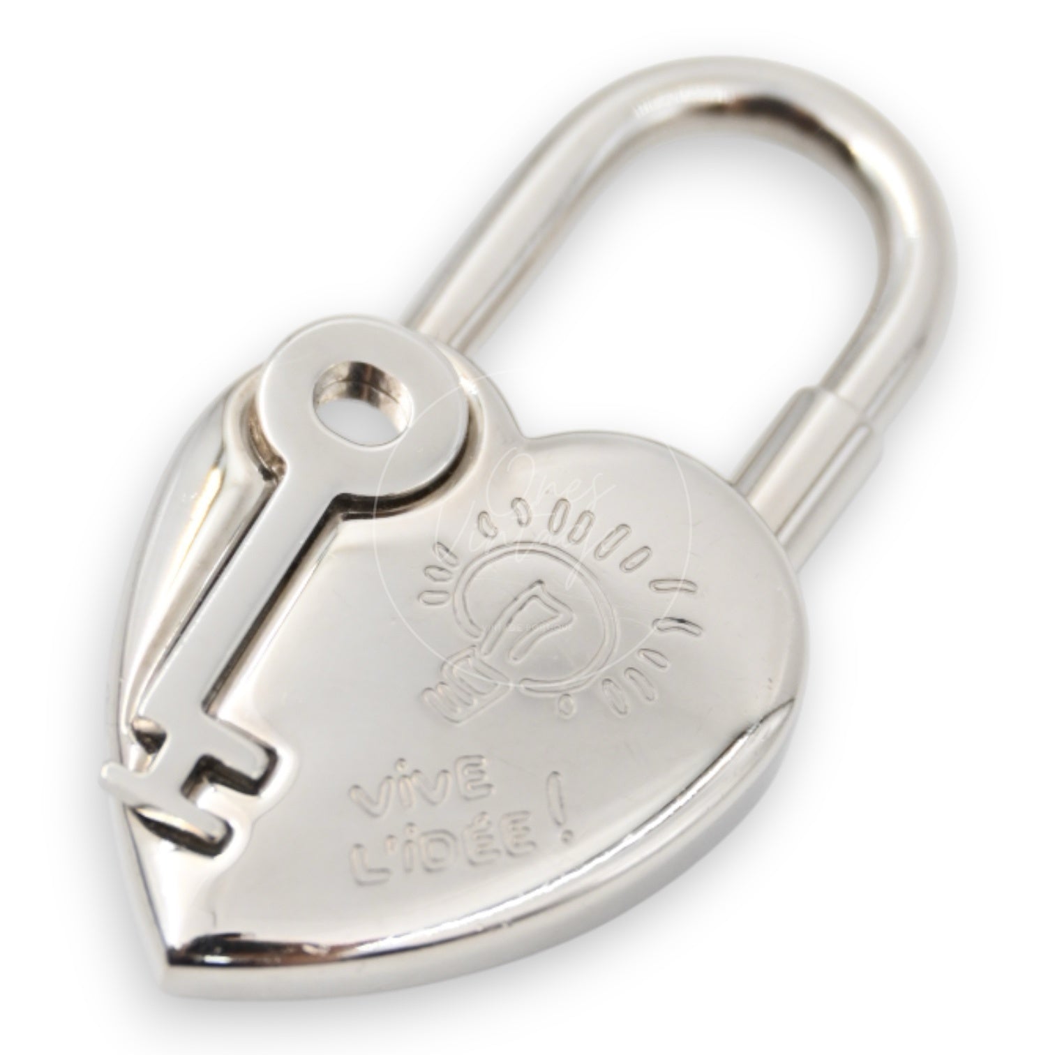 [Pre-owned] Hermes Année De La Fantaisie Heart Cadena Palladium Plated Charm
