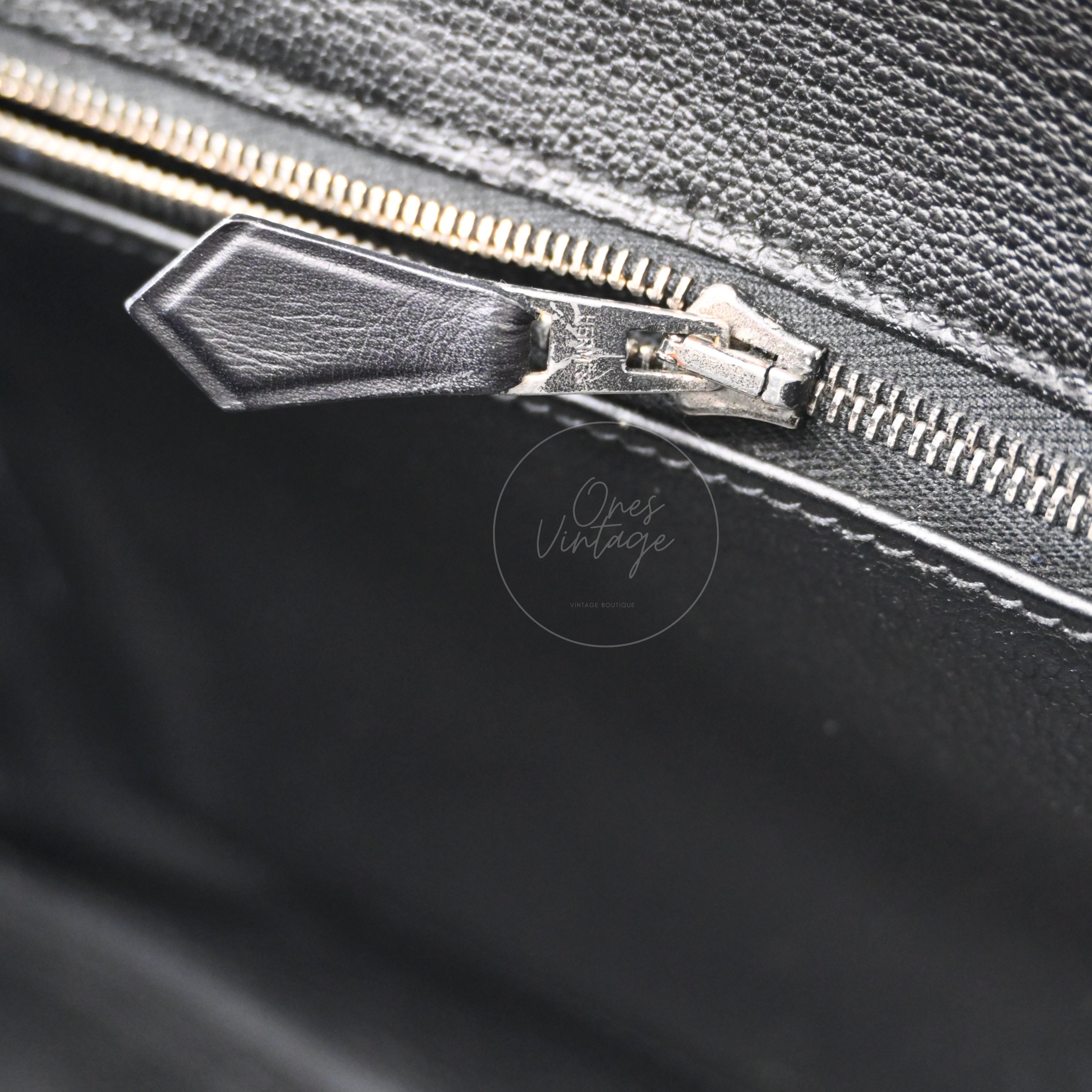 Hermes Birkin 30 So Black Box Calf Leather PVD Square N