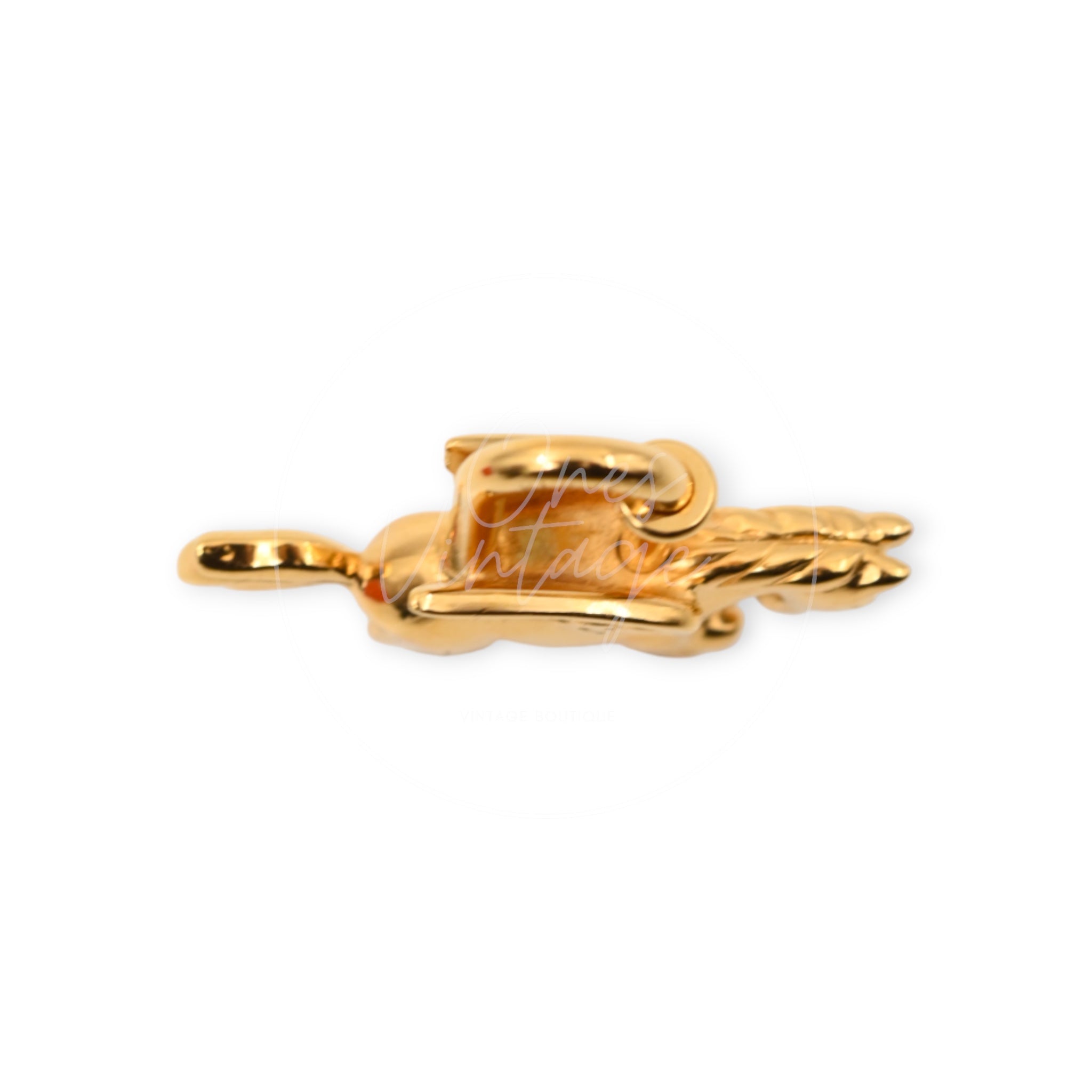 [Pre-owned] Hermes Gold Pegasus Cadena Lock Handbag Charm