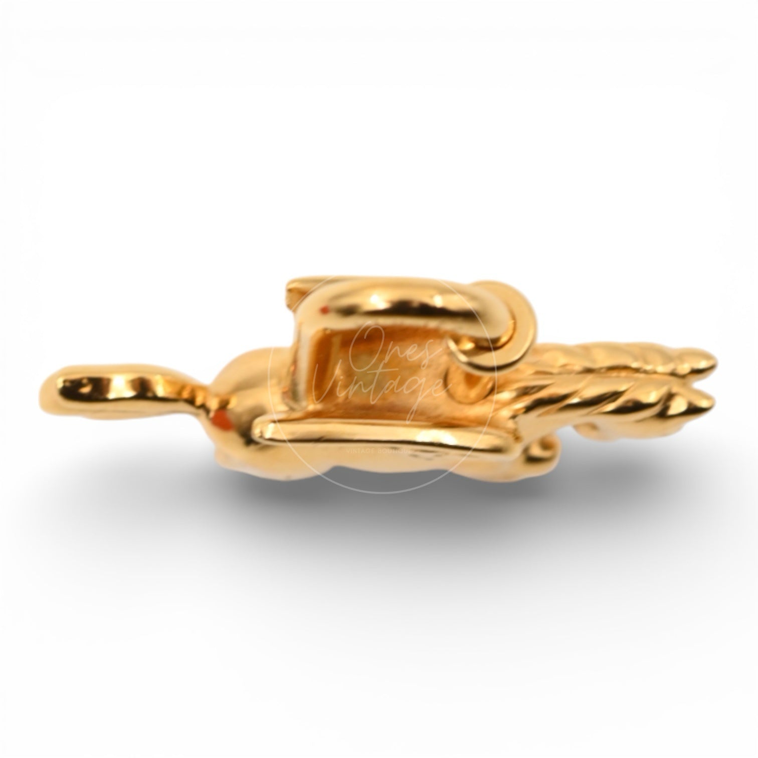 [Pre-owned] Hermes Gold Pegasus Cadena Lock Handbag Charm