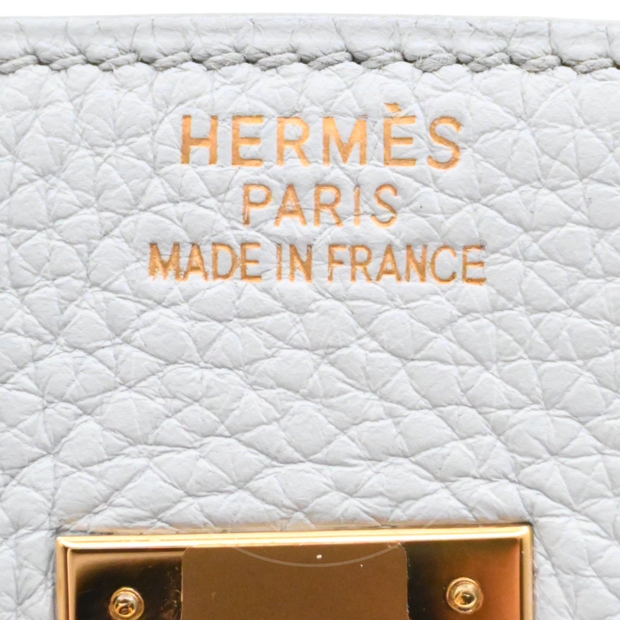 [Pre-owned] Hermes Birkin 35 Gris Pale TC x Denim GHW Stamp Square F