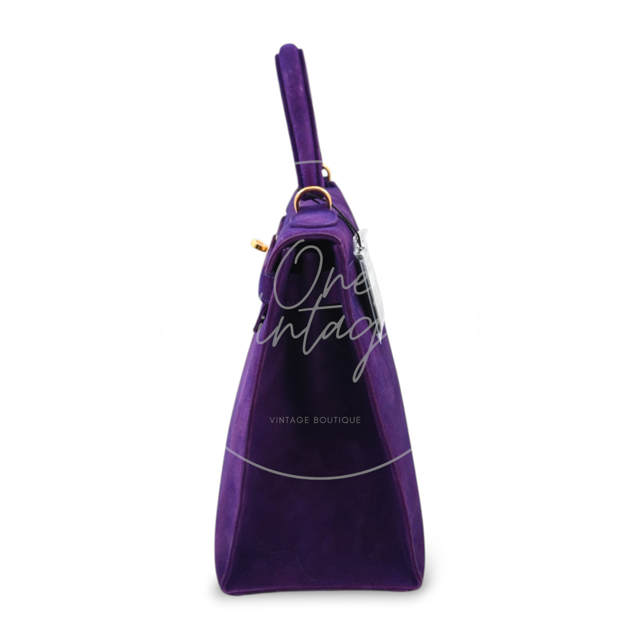 Hermes Kelly 28 Purple Suede GHW Square J