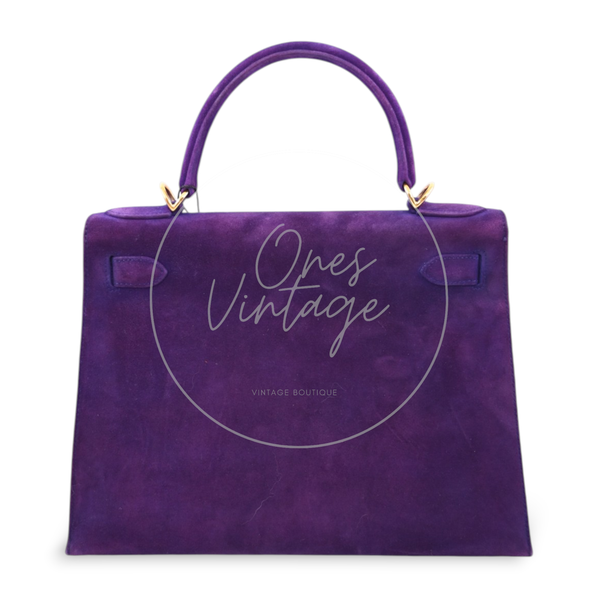 Hermes Kelly 28 Purple Suede GHW Square J