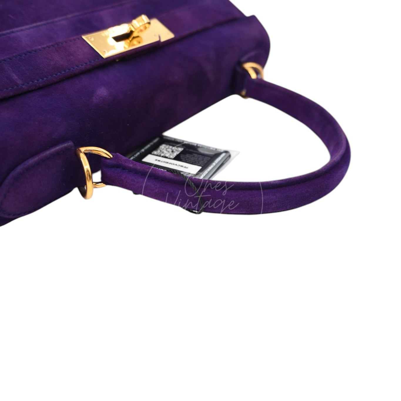 Hermes Kelly 28 Purple Suede GHW Square J