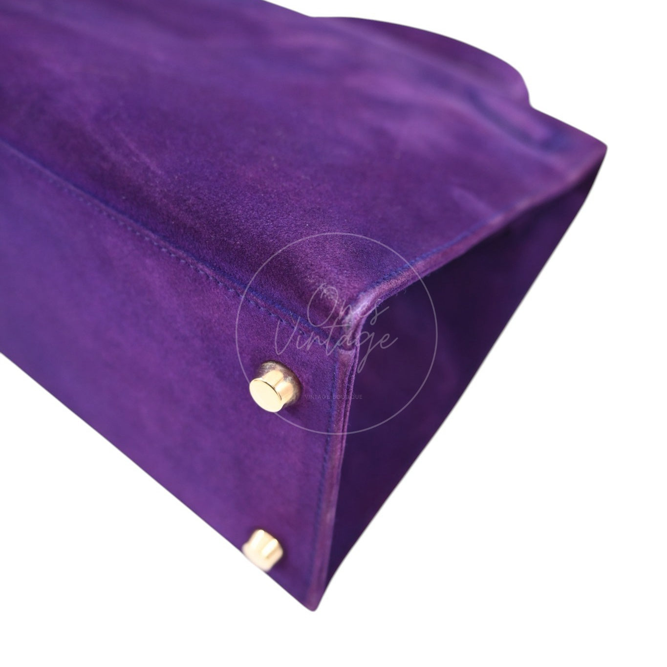 Hermes Kelly 28 Purple Suede GHW Square J