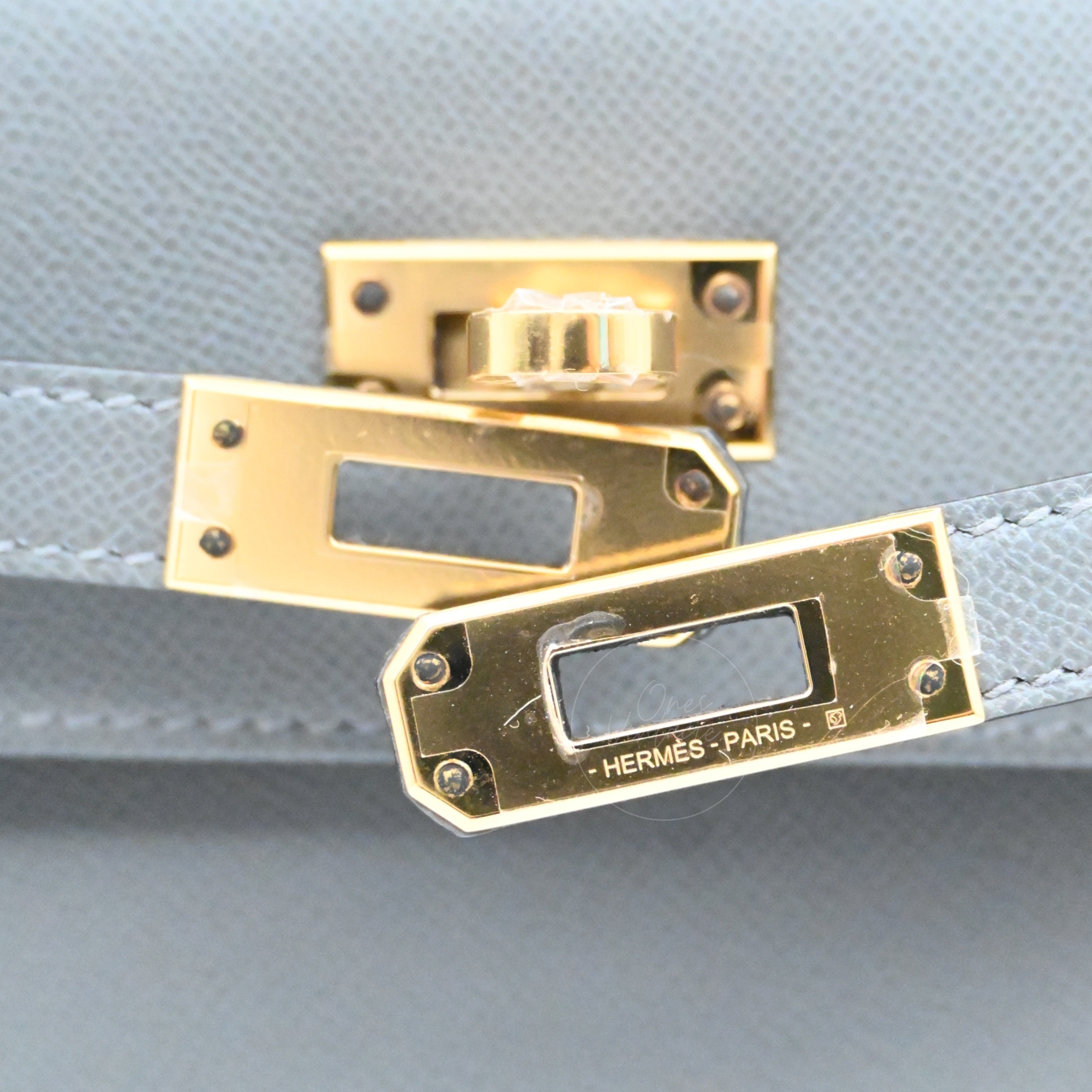 [Unused] Hermes Kelly K28 Gris Meyer Epsom GHW Stamp B Handbag