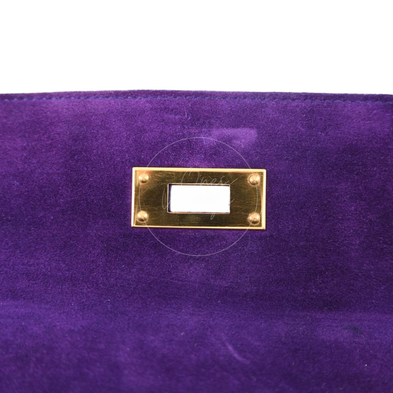 Hermes Kelly 28 Purple Suede GHW Square J