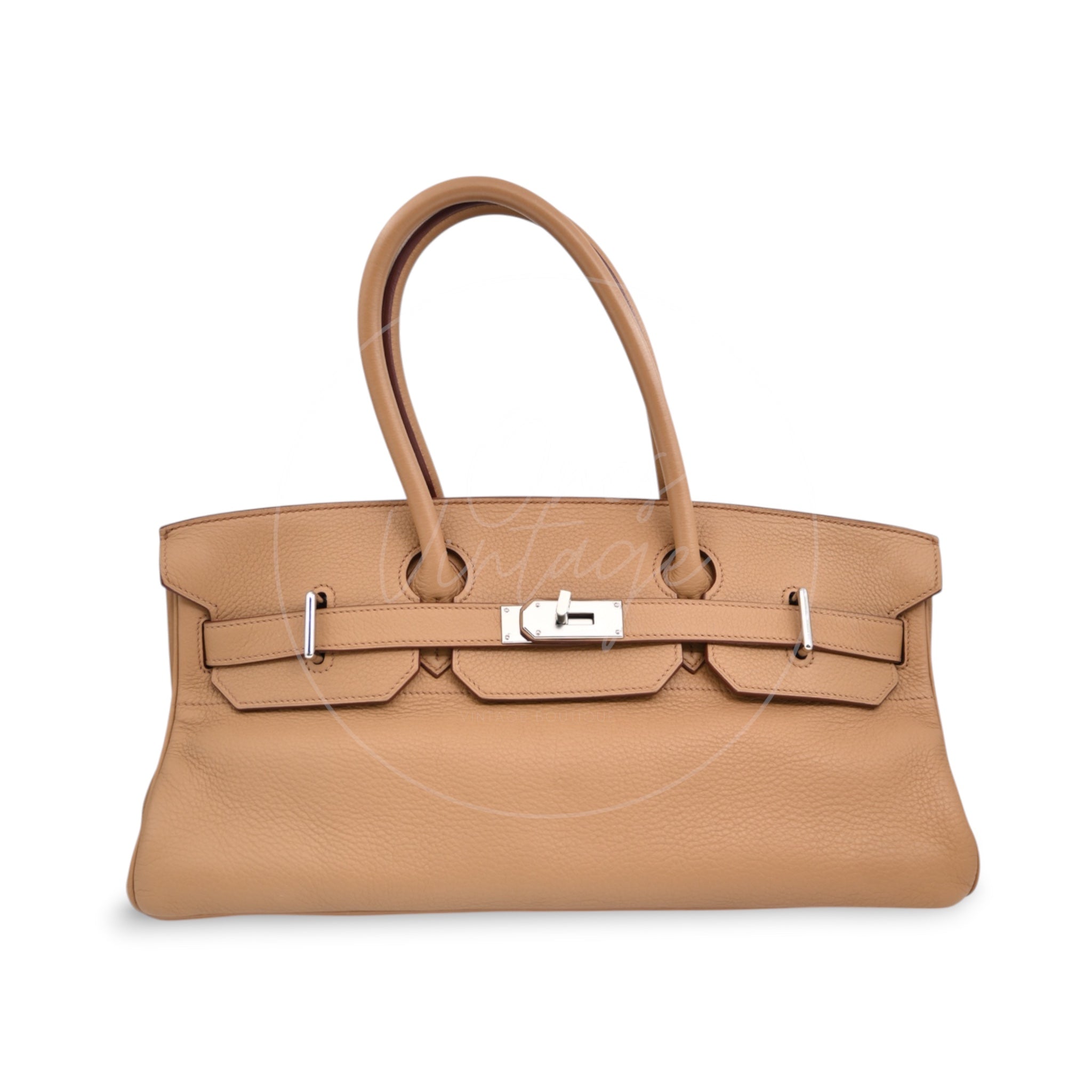 [Pre-owned] Hermes Shoulder Birkin Camel PHW Stamp Square L