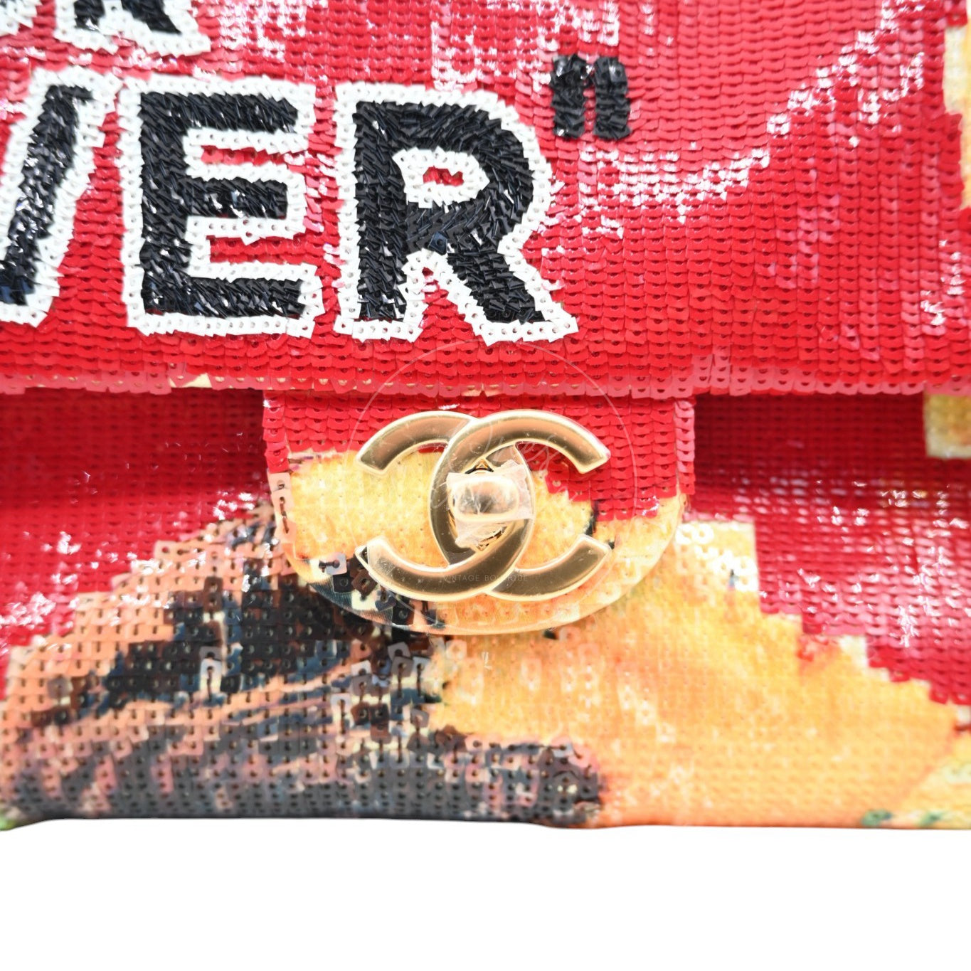 Chanel Tonight Or Never Maxi Flap Bag Red Multicolour Sequins GHW Series PC