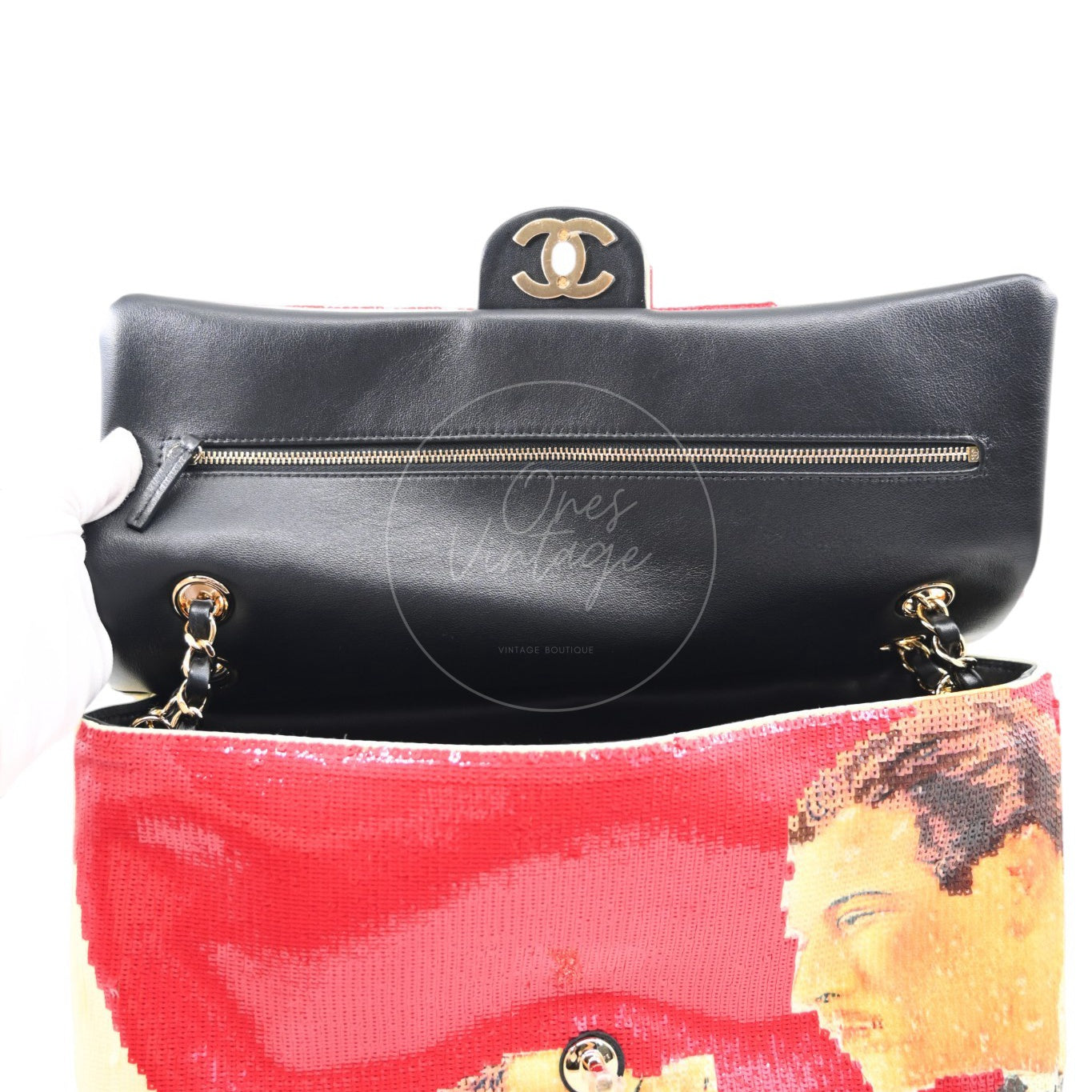 Chanel Tonight Or Never Maxi Flap Bag Red Multicolour Sequins GHW Series PC