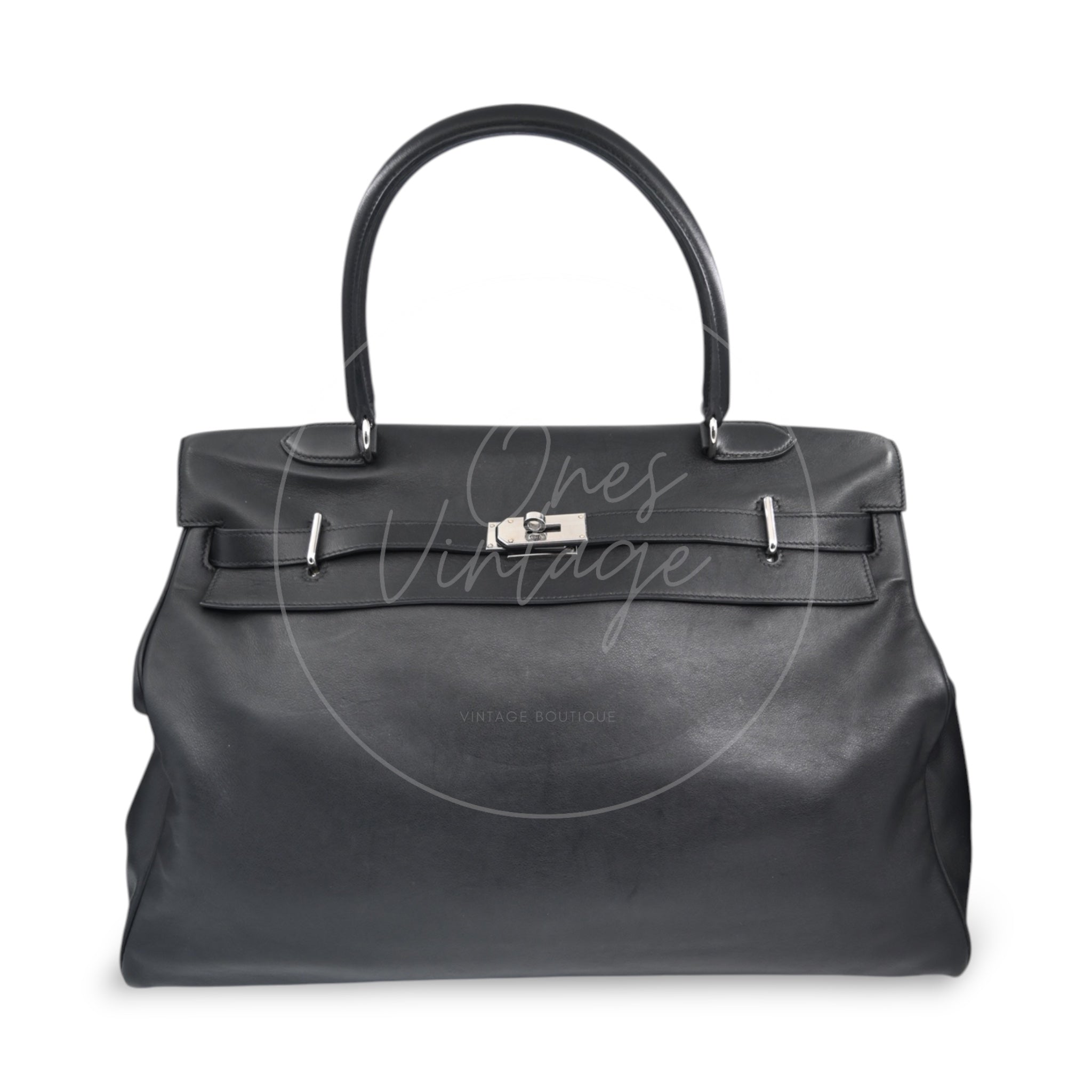 [Pre-owned] Hermes Kelly Relax 50 Black PHW