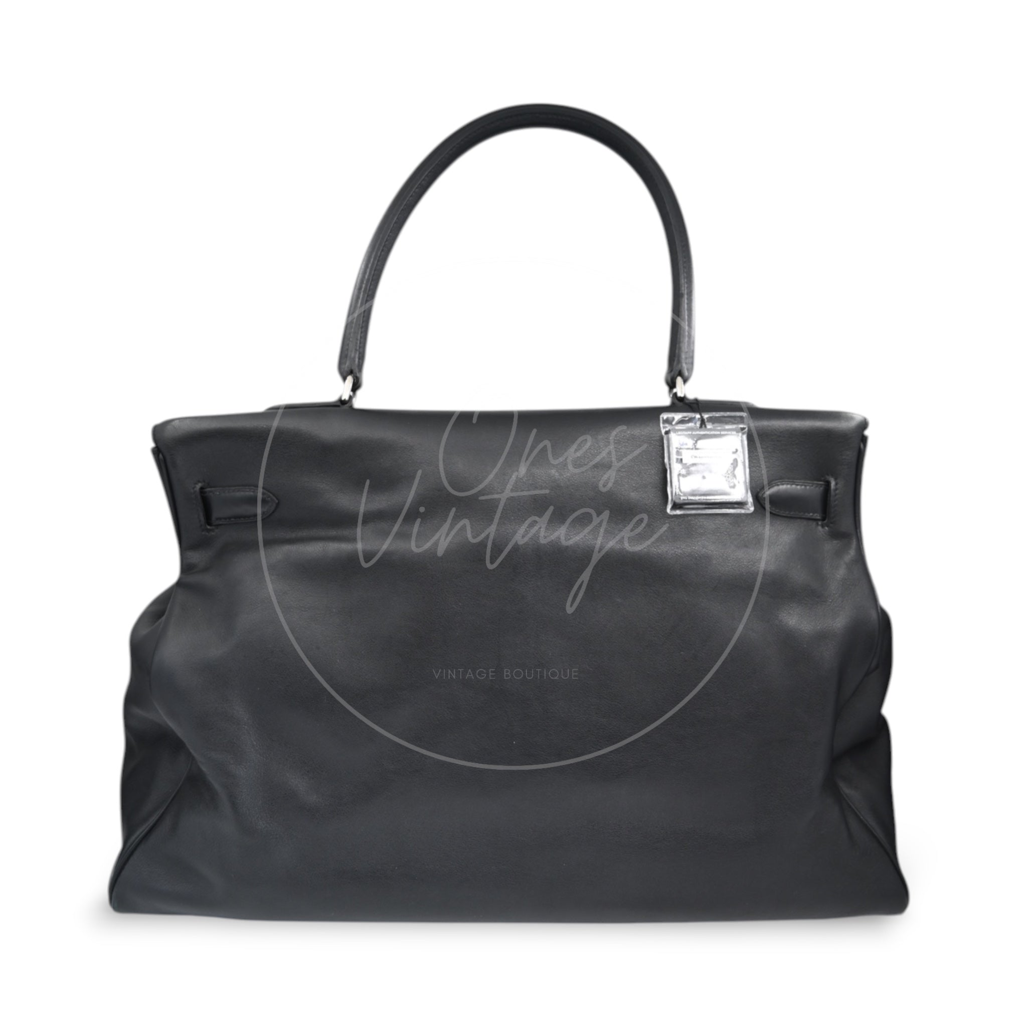 [Pre-owned] Hermes Kelly Relax 50 Black PHW
