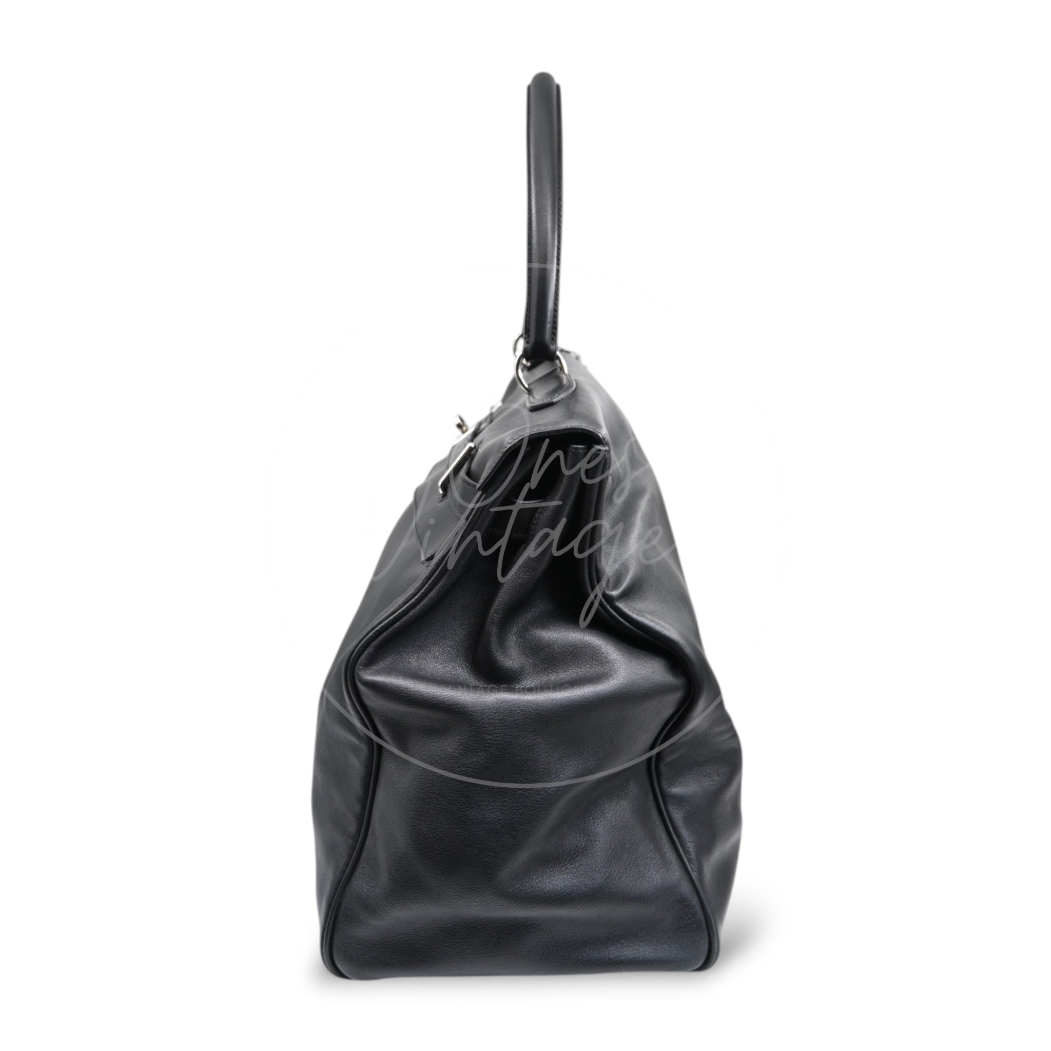 [Pre-owned] Hermes Kelly Relax 50 Black PHW