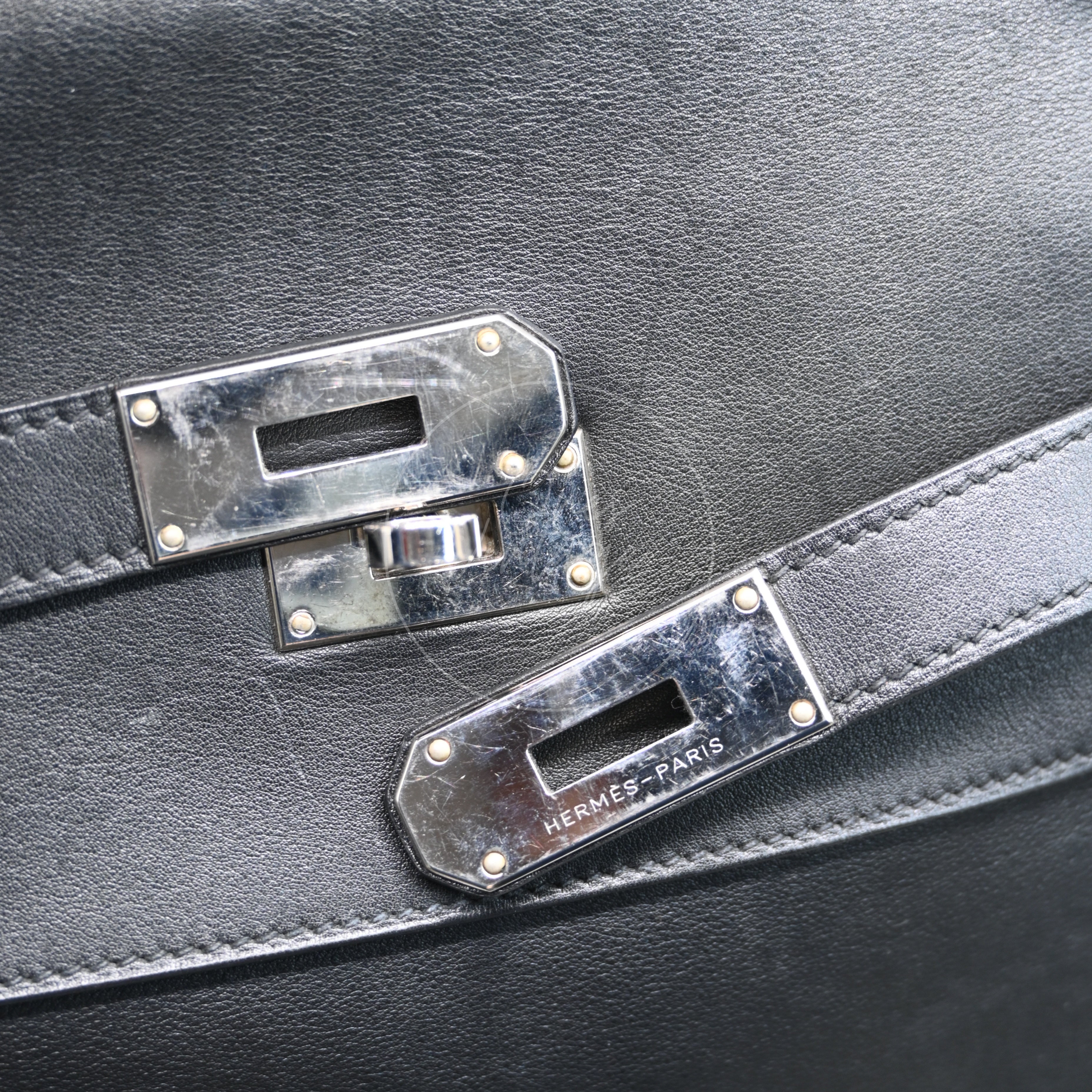 [Pre-owned] Hermes Kelly Relax 50 Black PHW