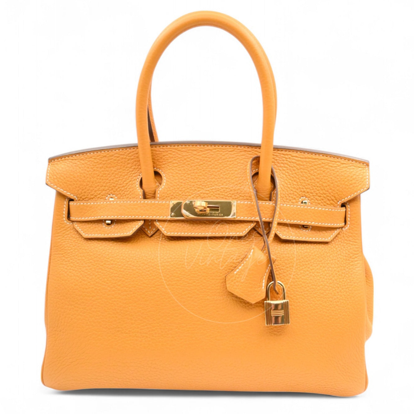 [Pre-owned] Hermes Birkin 30 Orange TC GHW Stamp Square P