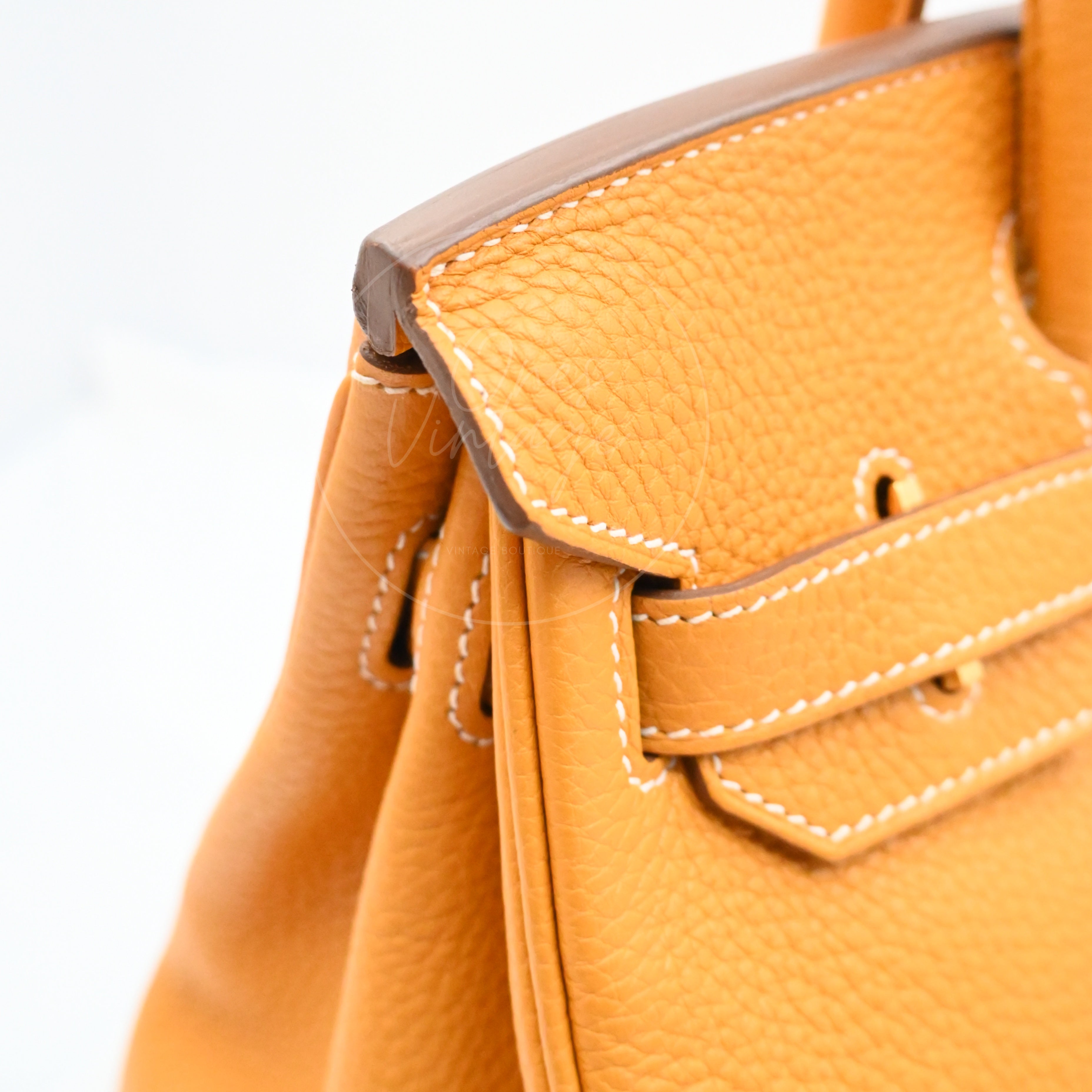 [Pre-owned] Hermes Birkin 30 Orange TC GHW Stamp Square P