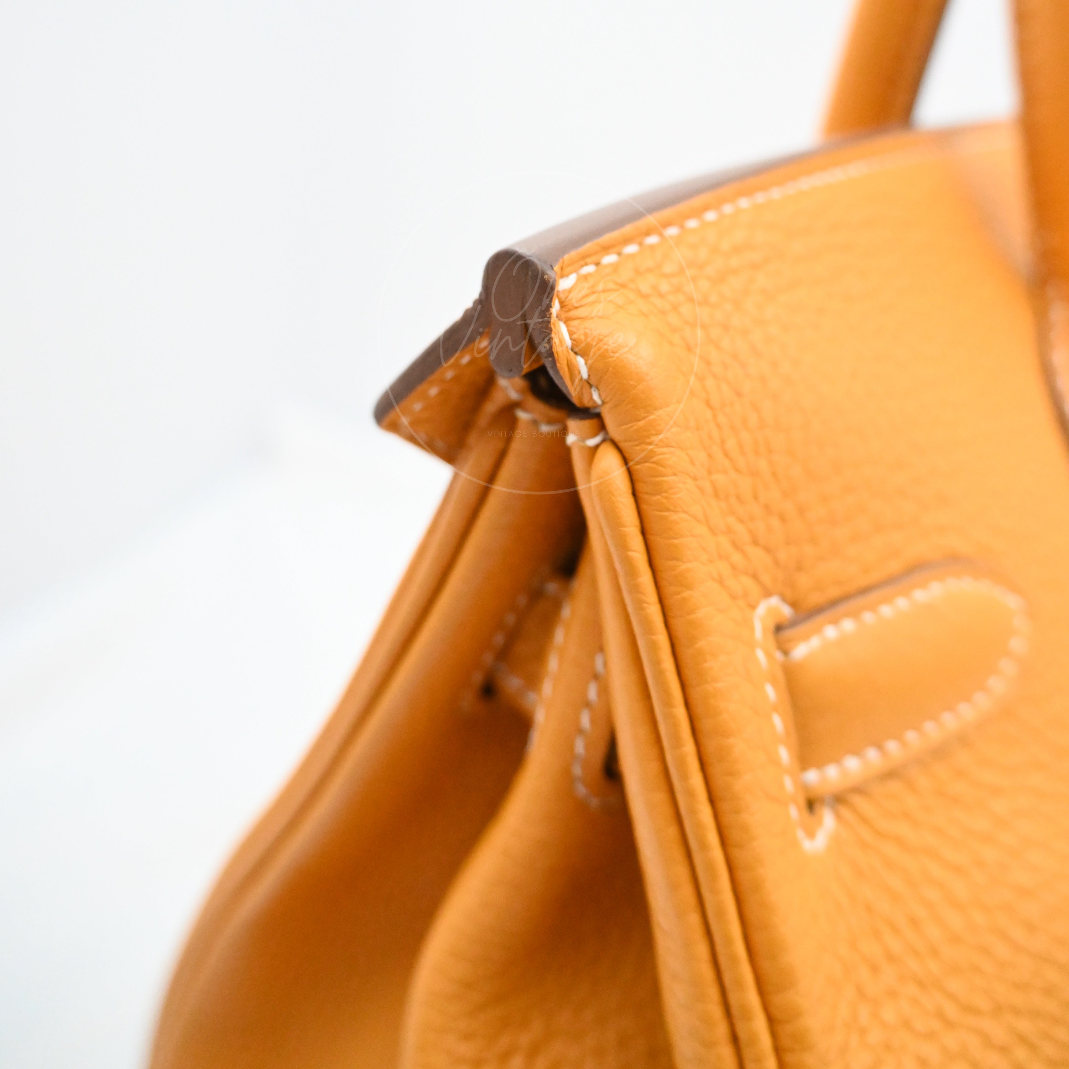 [Pre-owned] Hermes Birkin 30 Orange TC GHW Stamp Square P