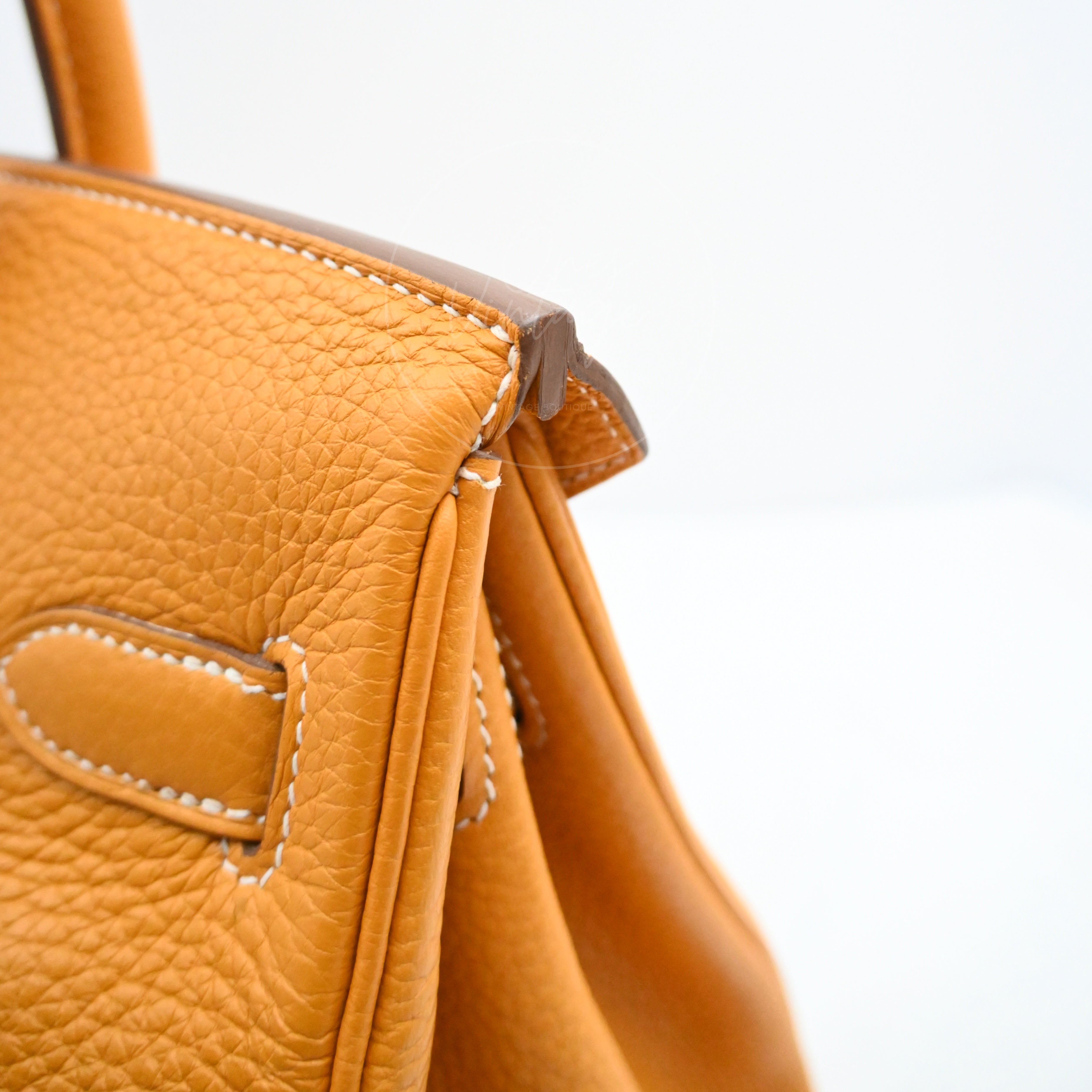 [Pre-owned] Hermes Birkin 30 Orange TC GHW Stamp Square P