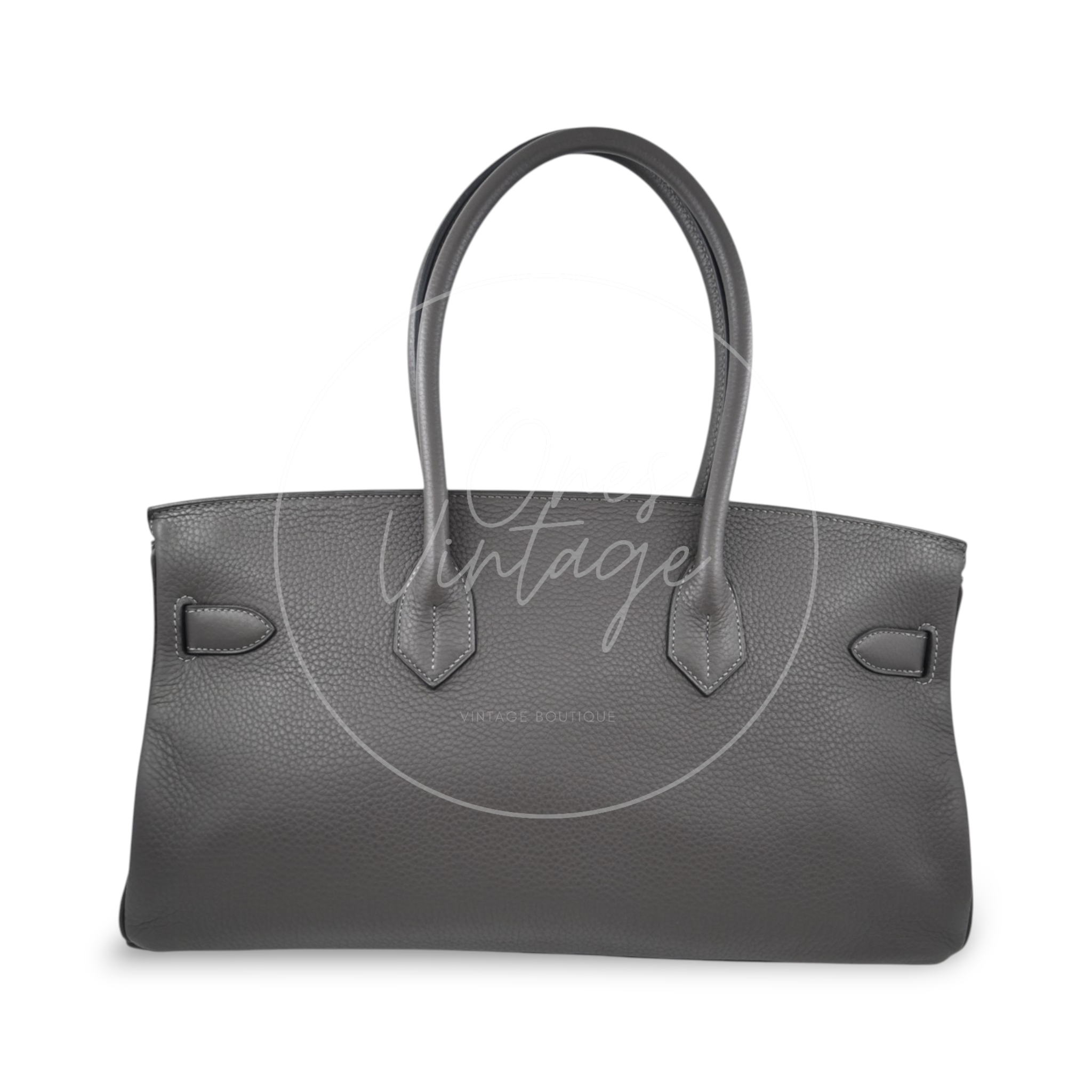 Hermes Birkin Shoulder Clemence 42 Gris Graphite PHW Square M