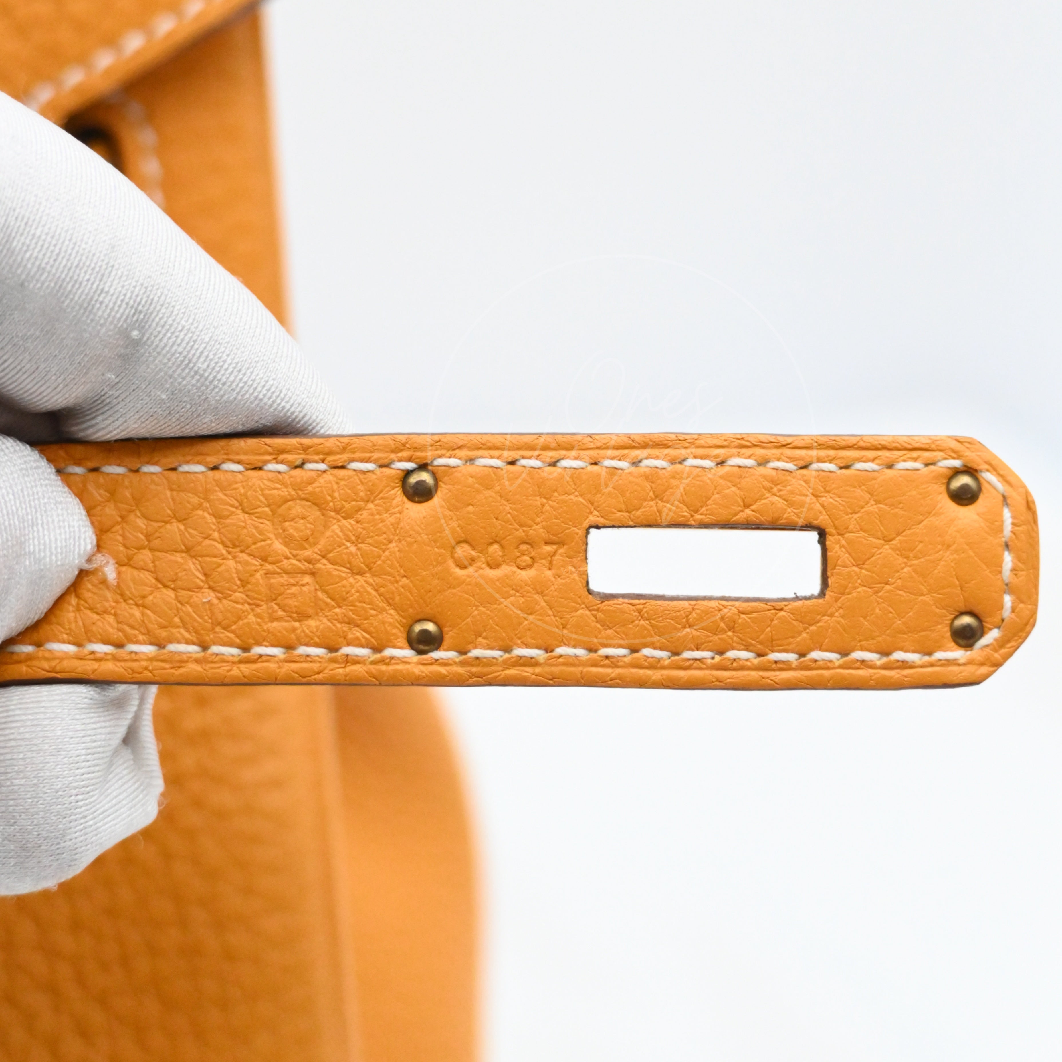 [Pre-owned] Hermes Birkin 30 Orange TC GHW Stamp Square P