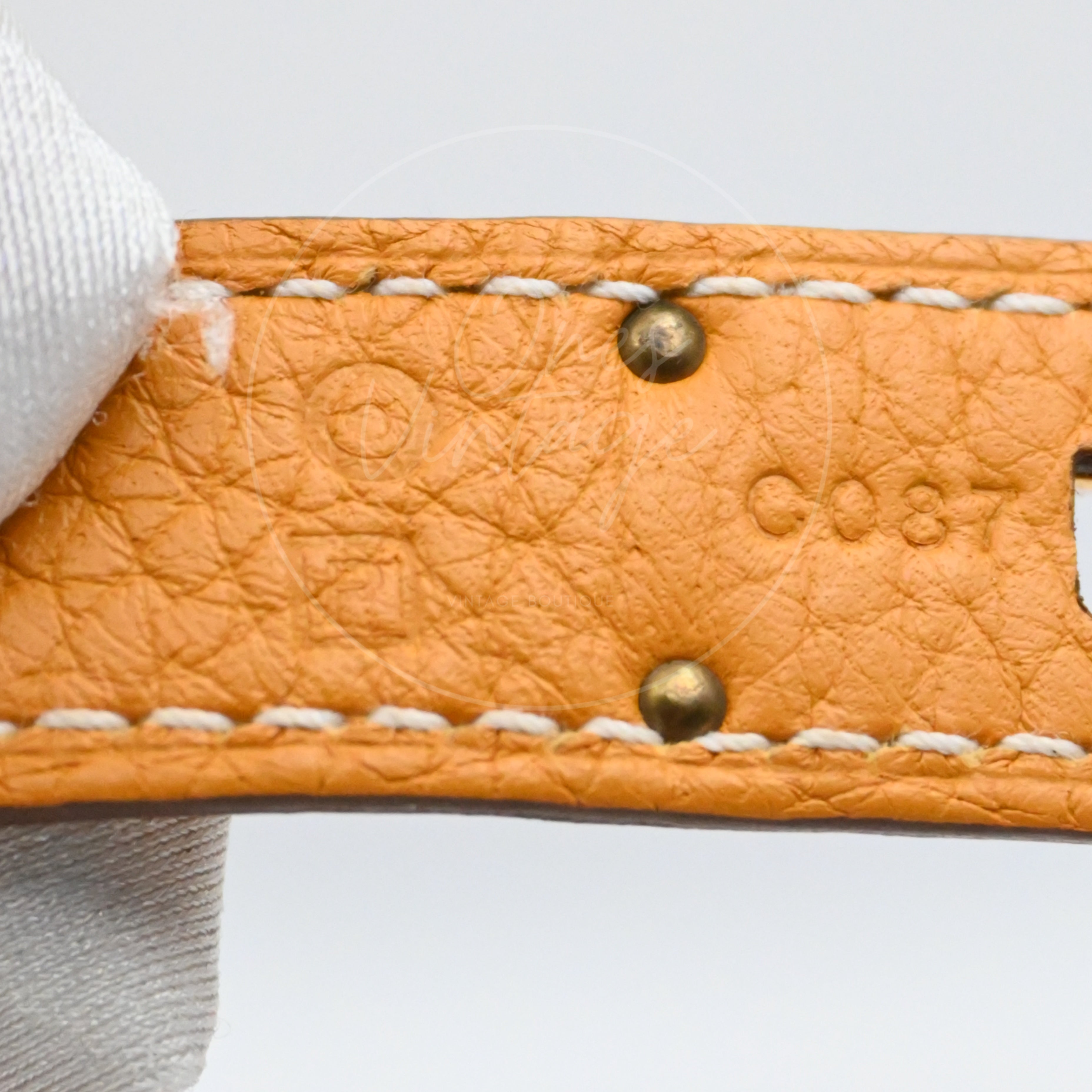 [Pre-owned] Hermes Birkin 30 Orange TC GHW Stamp Square P