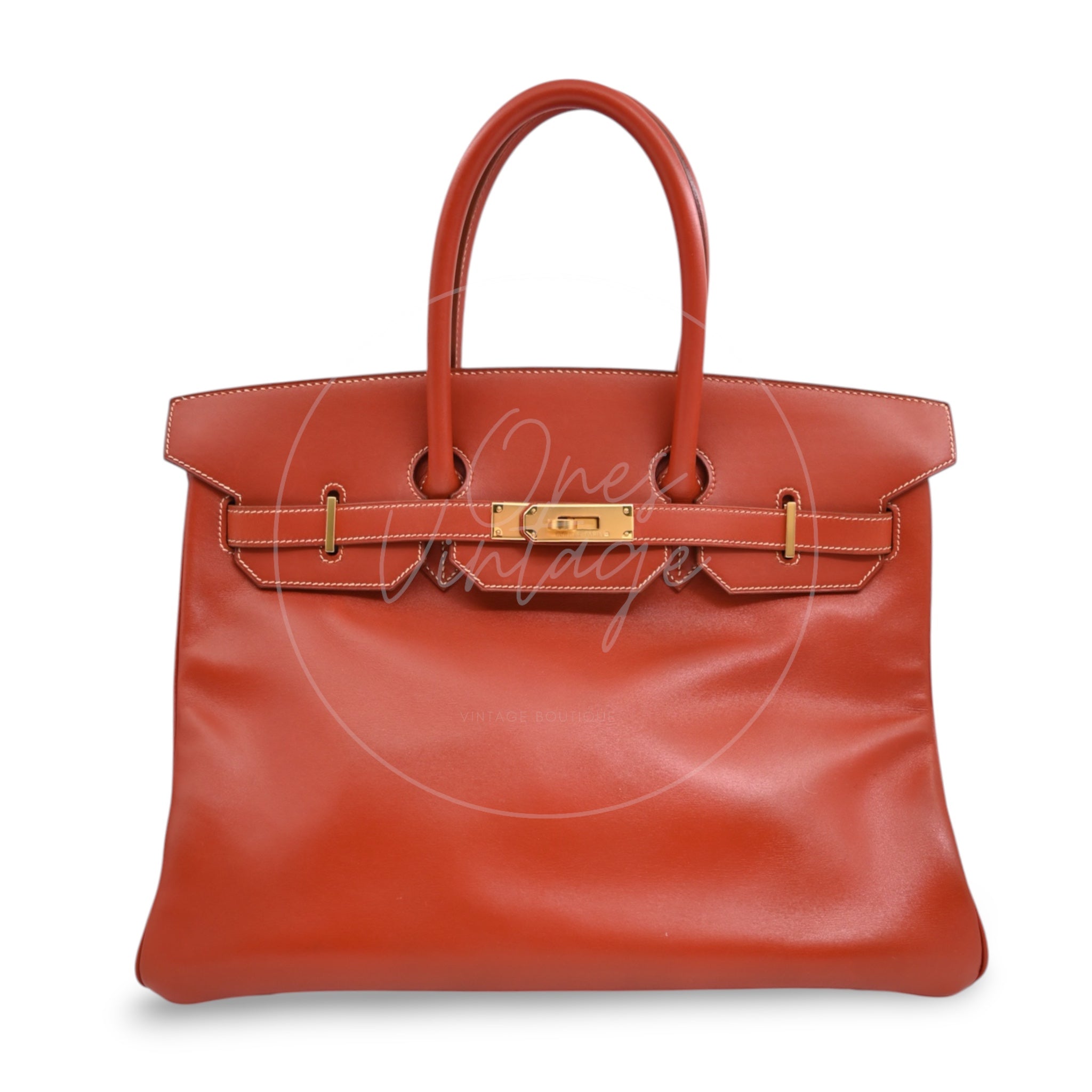 [Pre-owned] Hermes Birkin 35 Brique Box GHW Stamp Old B