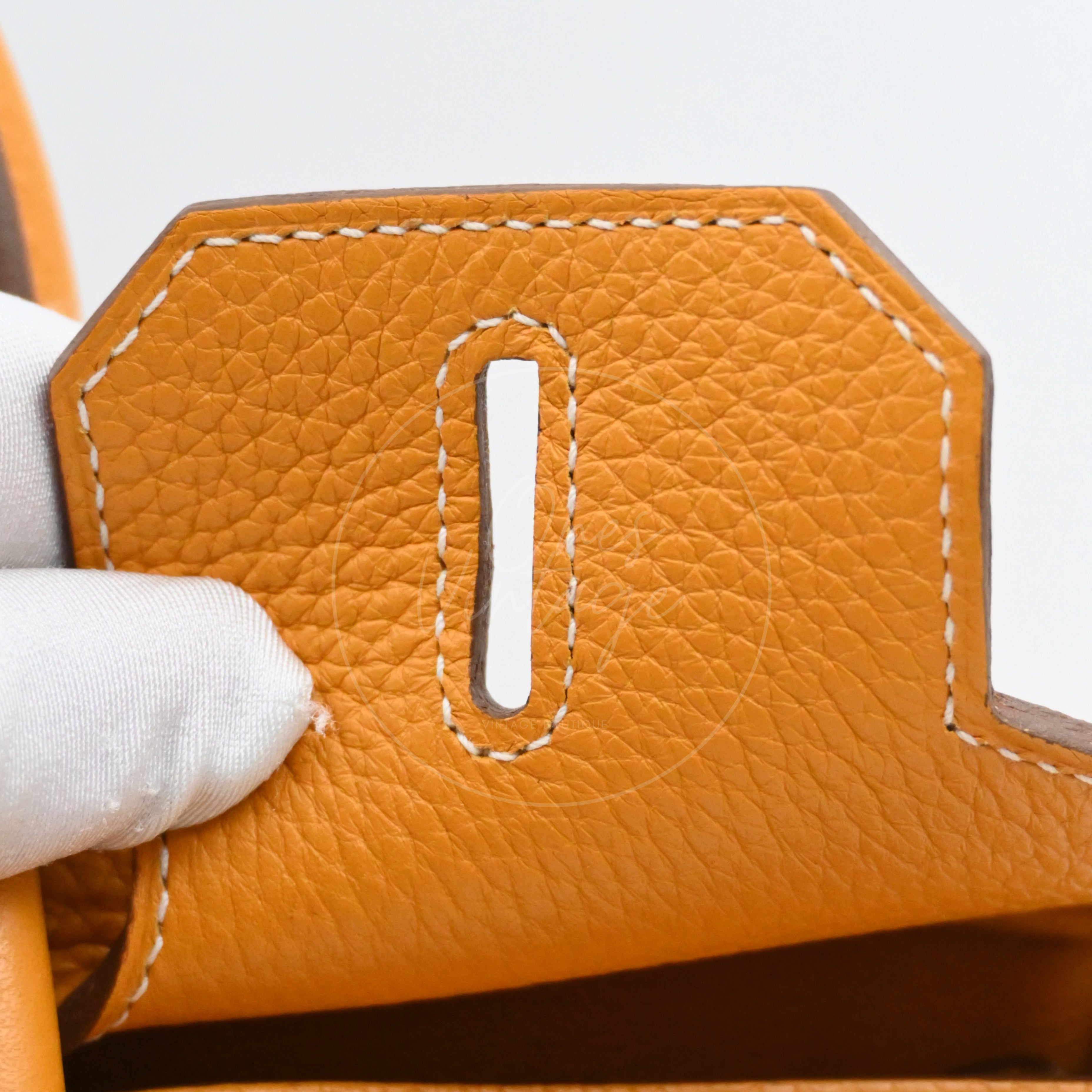 [Pre-owned] Hermes Birkin 30 Orange TC GHW Stamp Square P