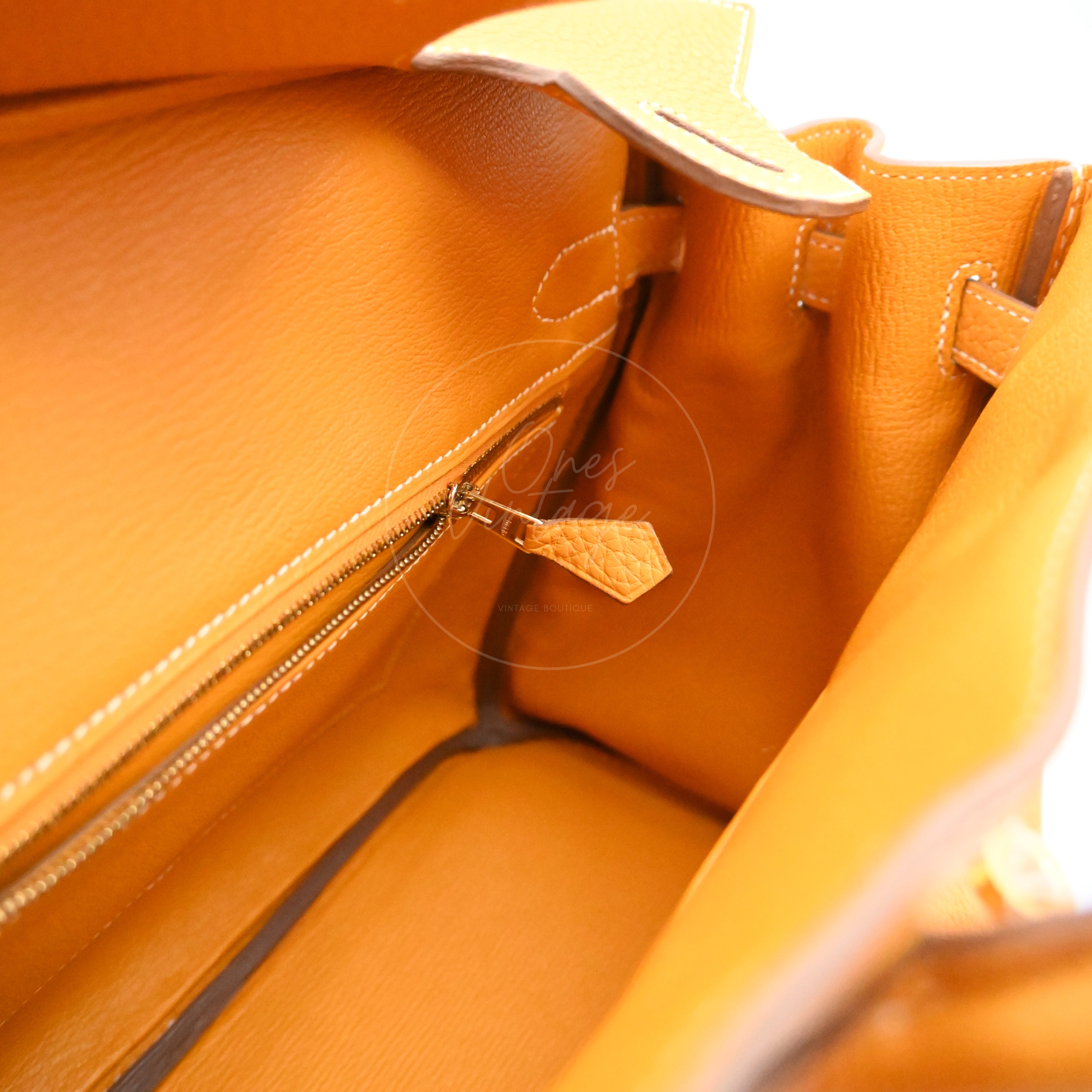 [Pre-owned] Hermes Birkin 30 Orange TC GHW Stamp Square P