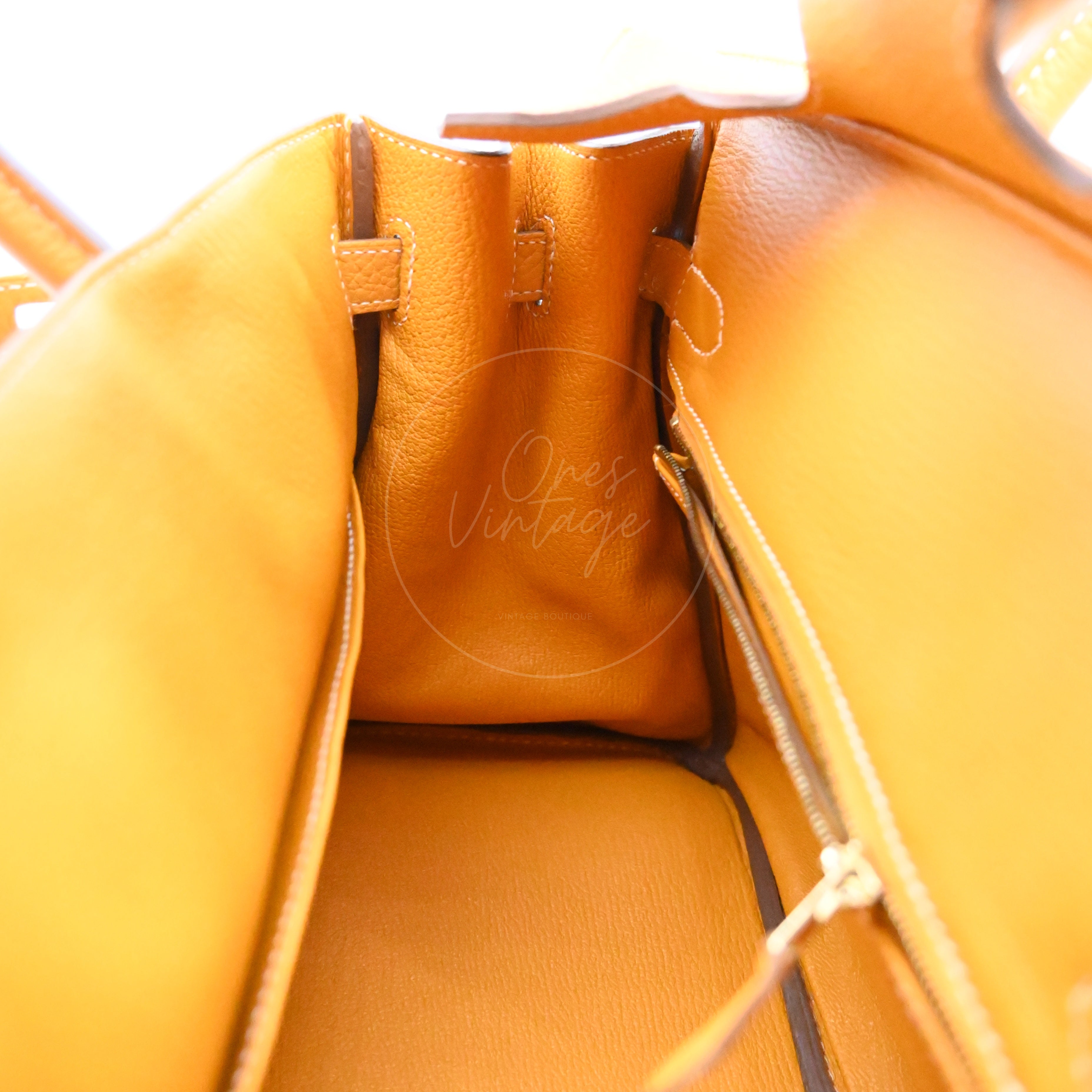 [Pre-owned] Hermes Birkin 30 Orange TC GHW Stamp Square P