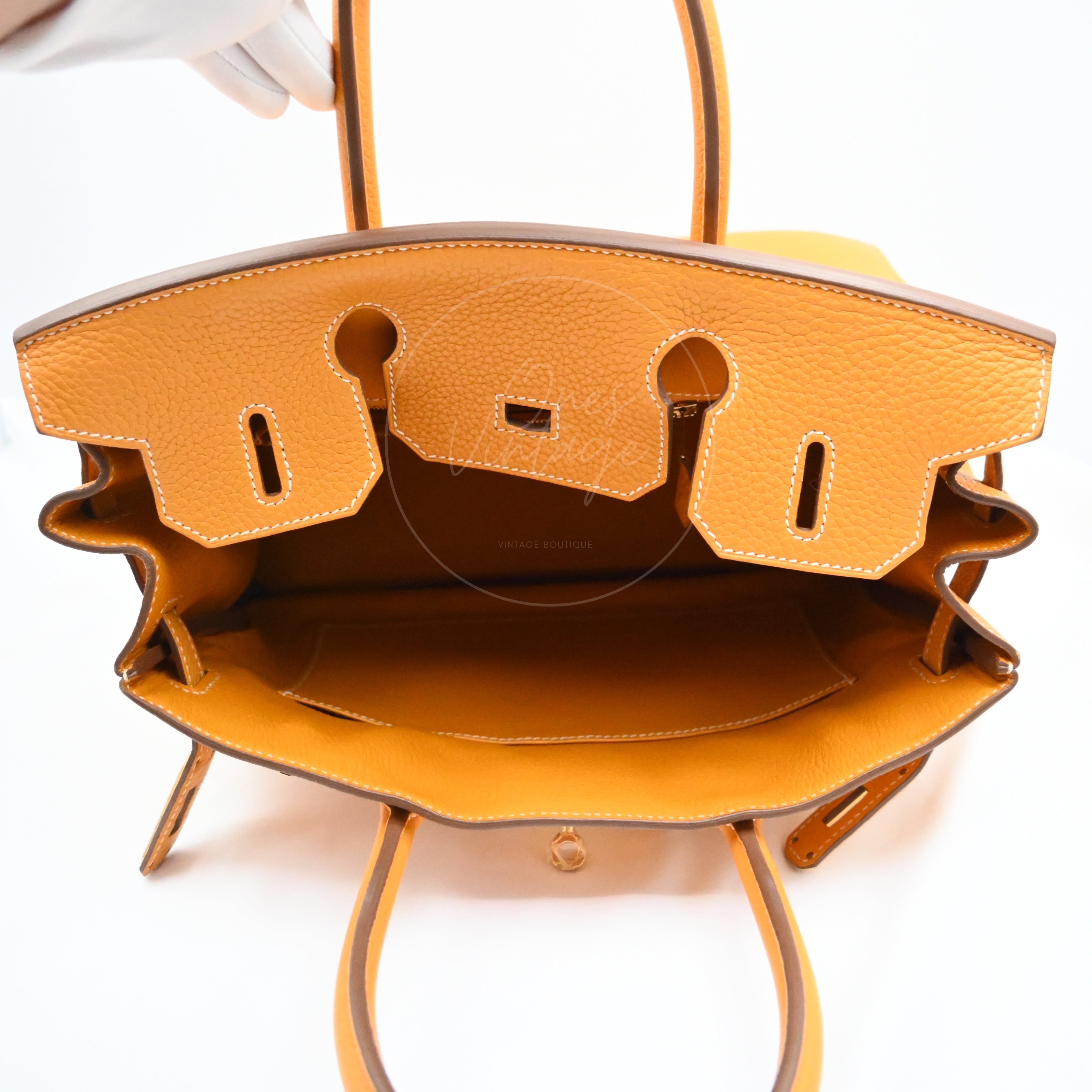 [Pre-owned] Hermes Birkin 30 Orange TC GHW Stamp Square P