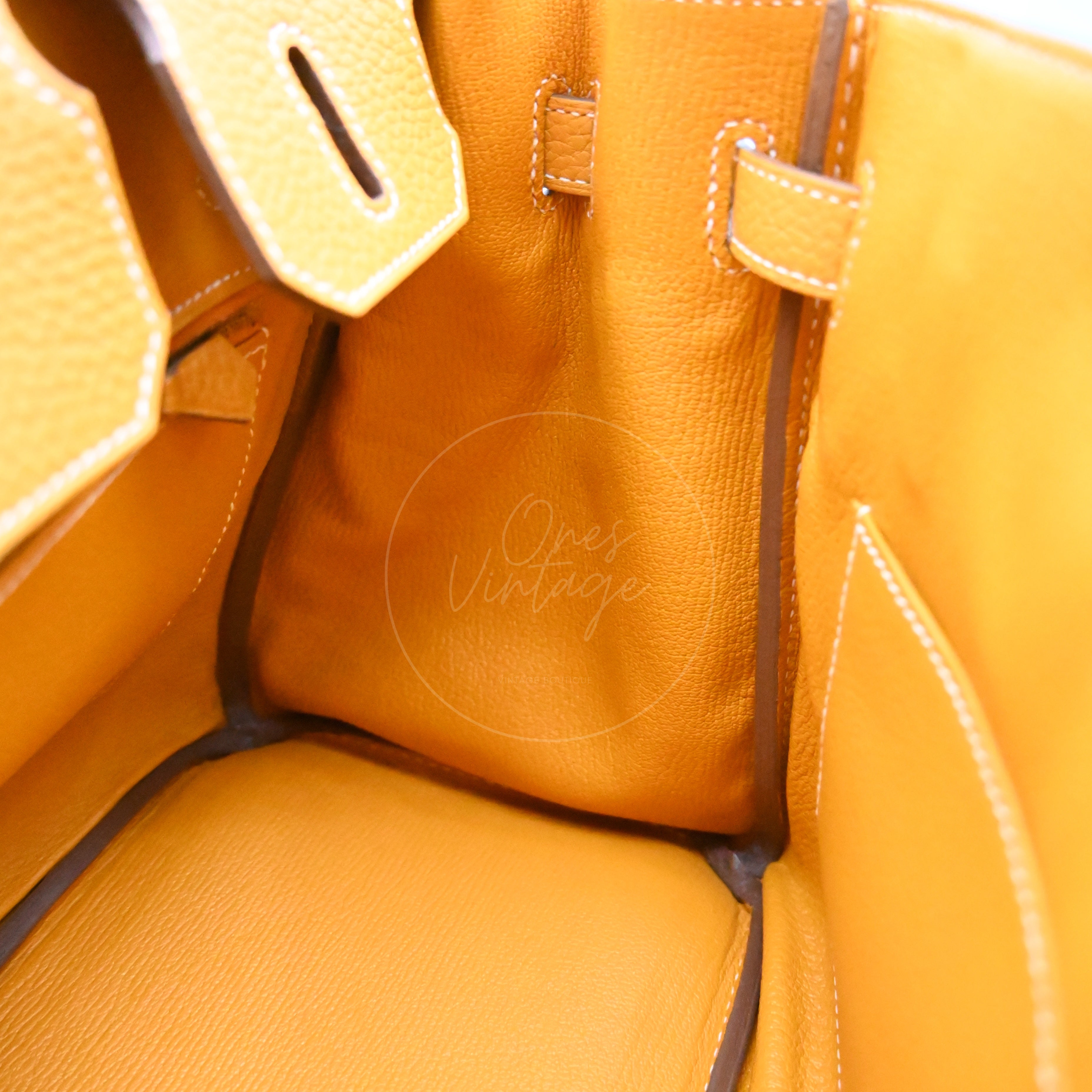 [Pre-owned] Hermes Birkin 30 Orange TC GHW Stamp Square P
