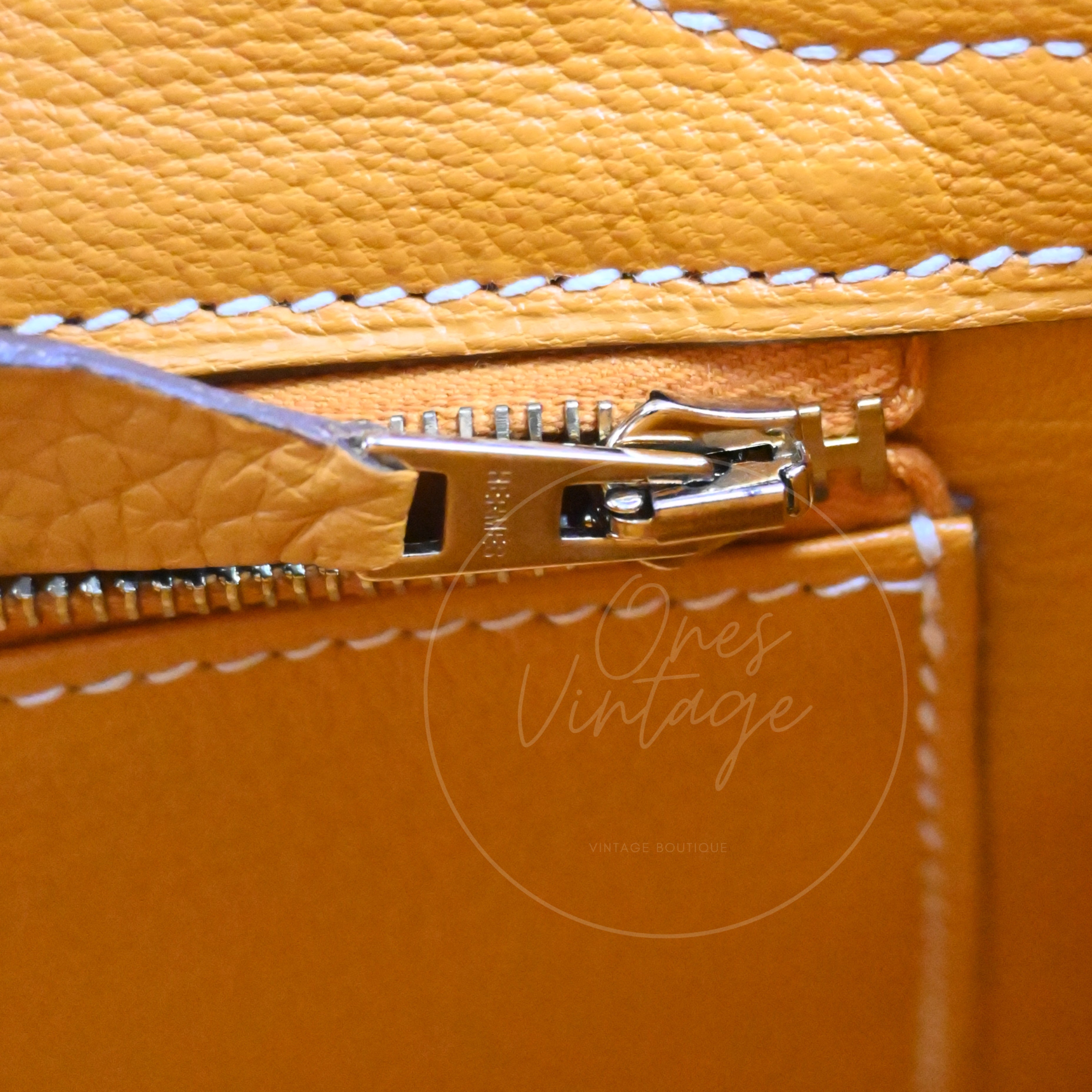 [Pre-owned] Hermes Birkin 30 Orange TC GHW Stamp Square P