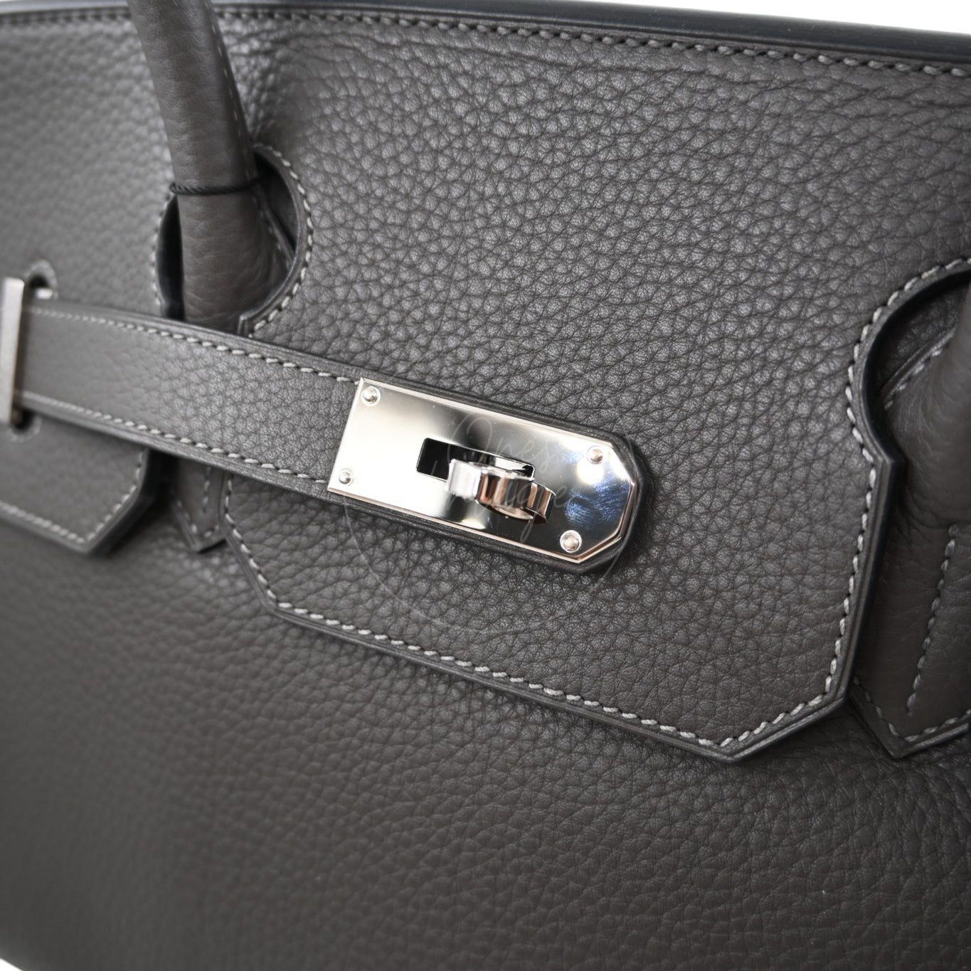 Hermes Birkin Shoulder Clemence 42 Gris Graphite PHW Square M