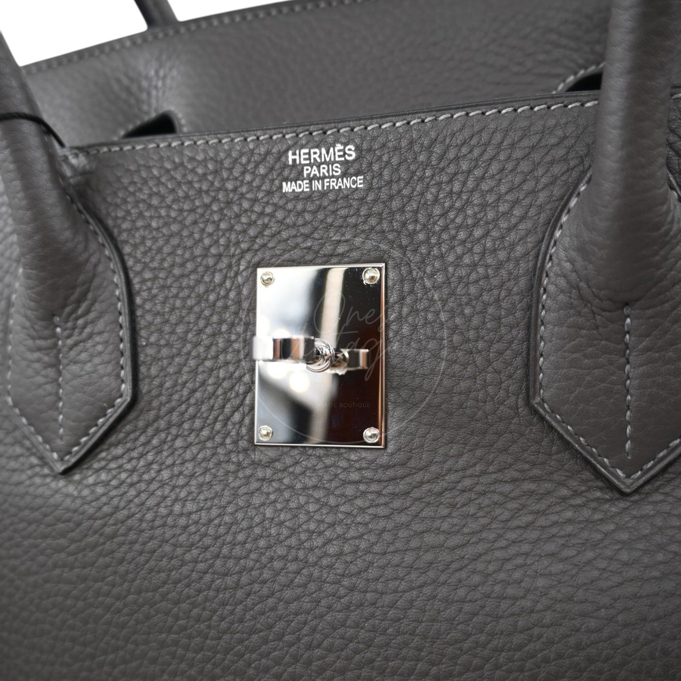 Hermes Birkin Shoulder Clemence 42 Gris Graphite PHW Square M