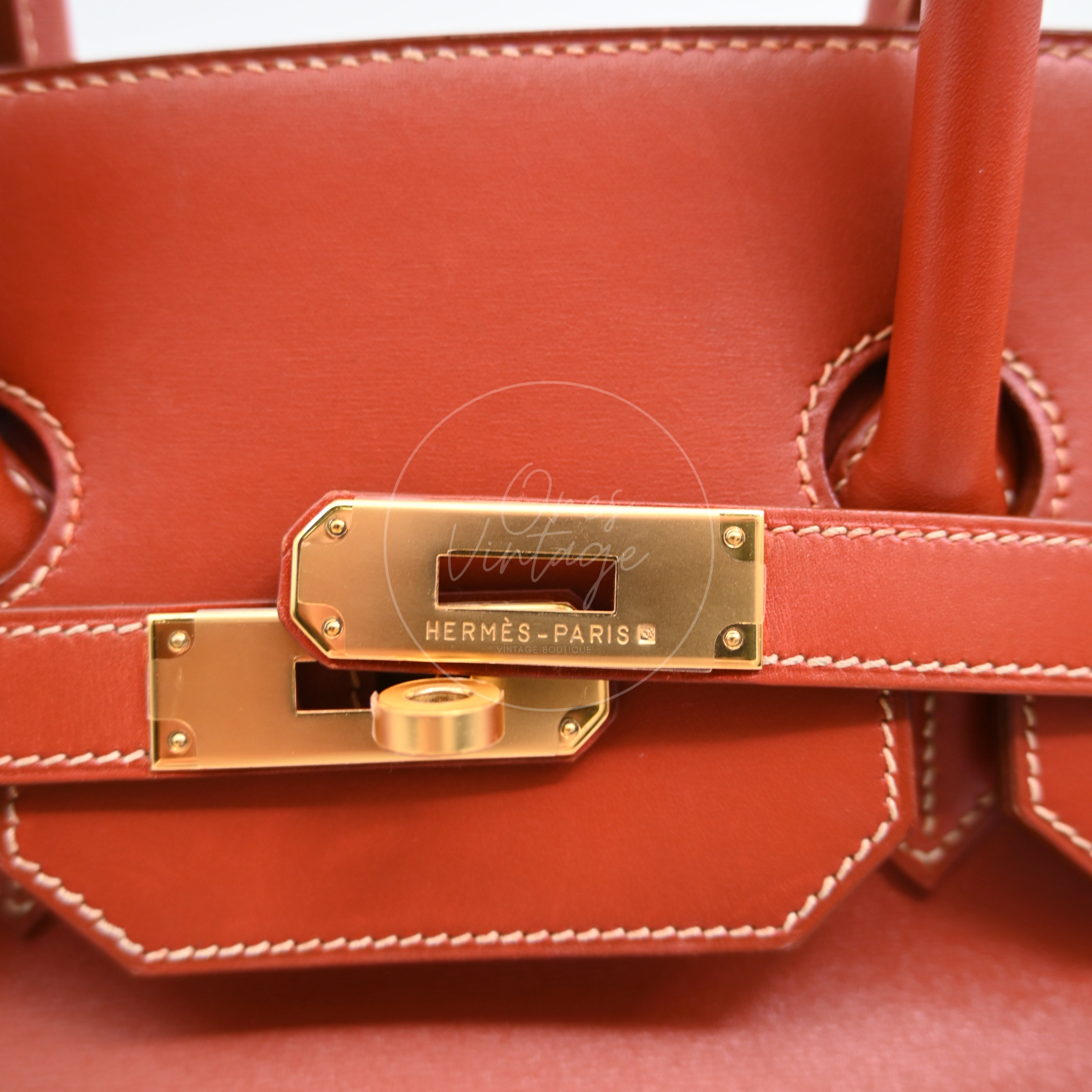 [Pre-owned] Hermes Birkin 35 Brique Box GHW Stamp Old B