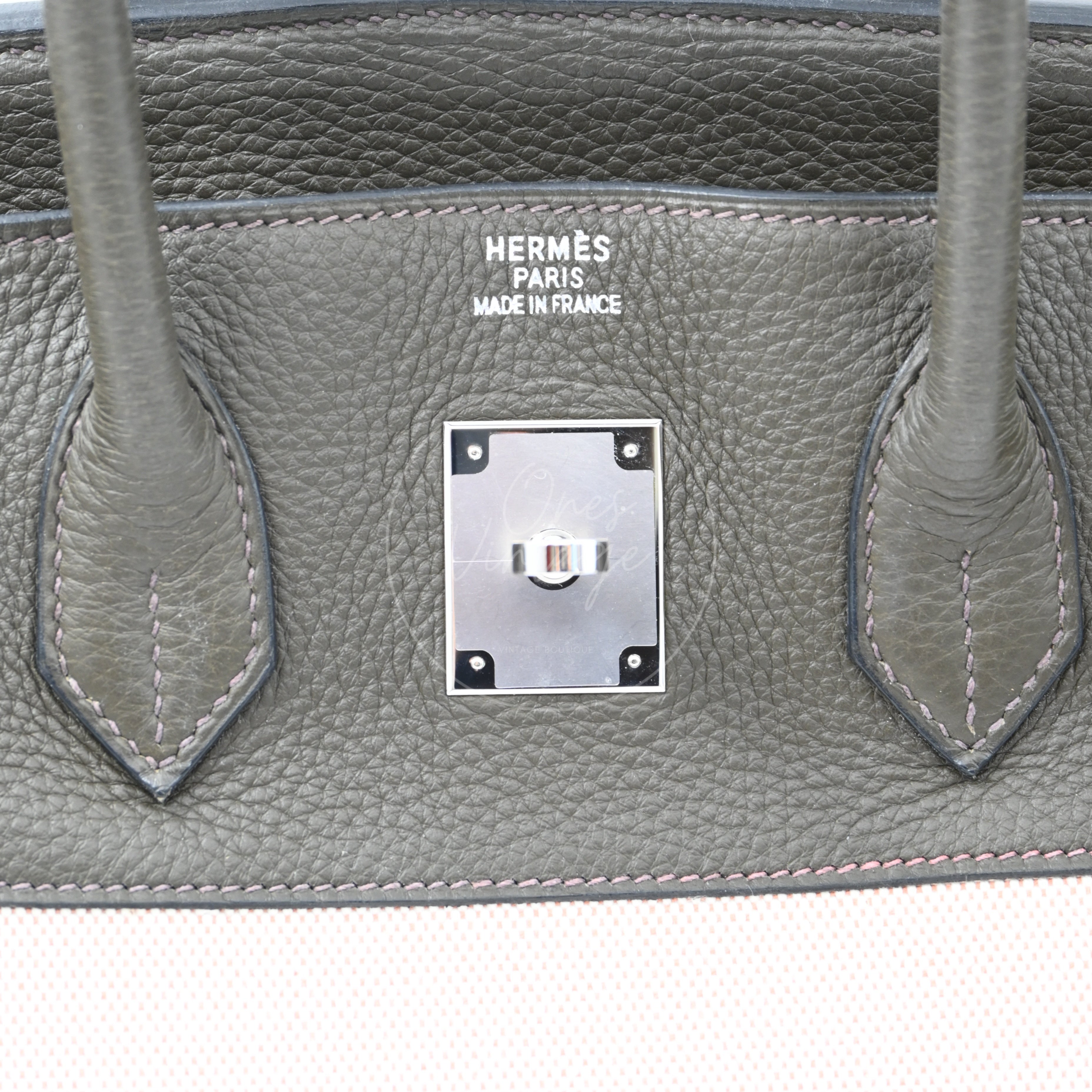 [Pre-owned] Hermes Birkin 35 Green x Fabrics PHW