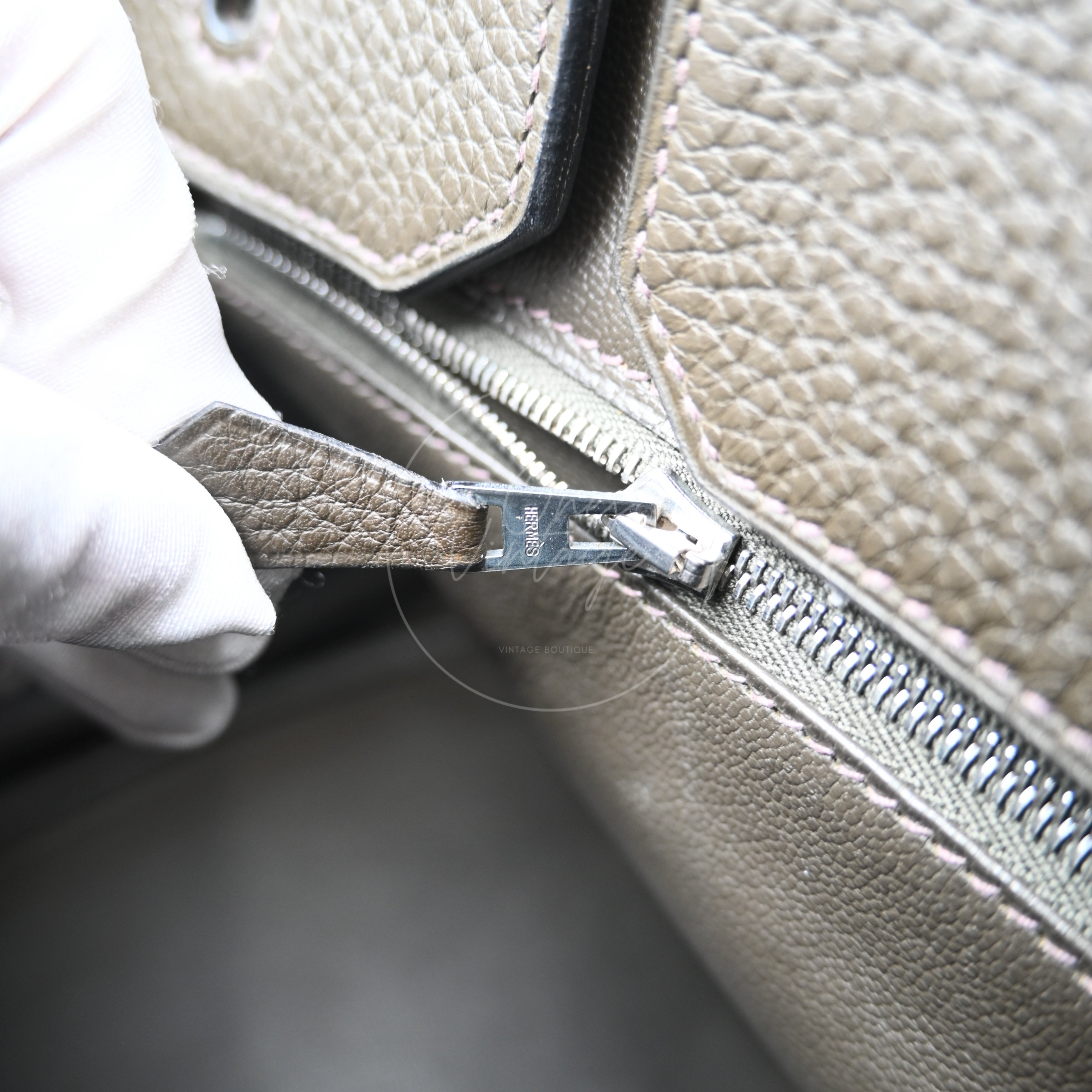 [Pre-owned] Hermes Birkin 35 Green x Fabrics PHW