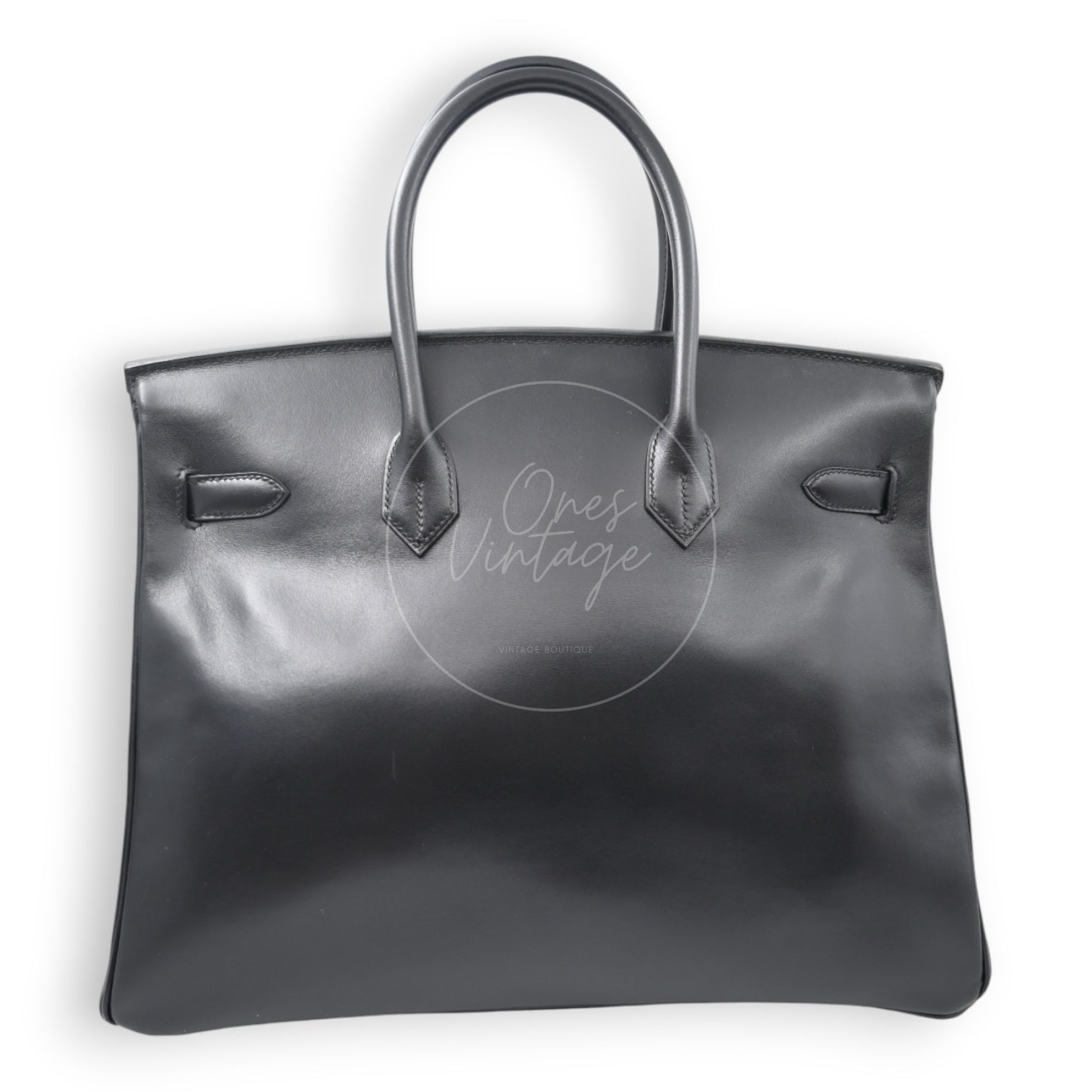 [Pre-owned] Hermes Birkin 35 BK35 Box Noir Stamp Square A Handbag