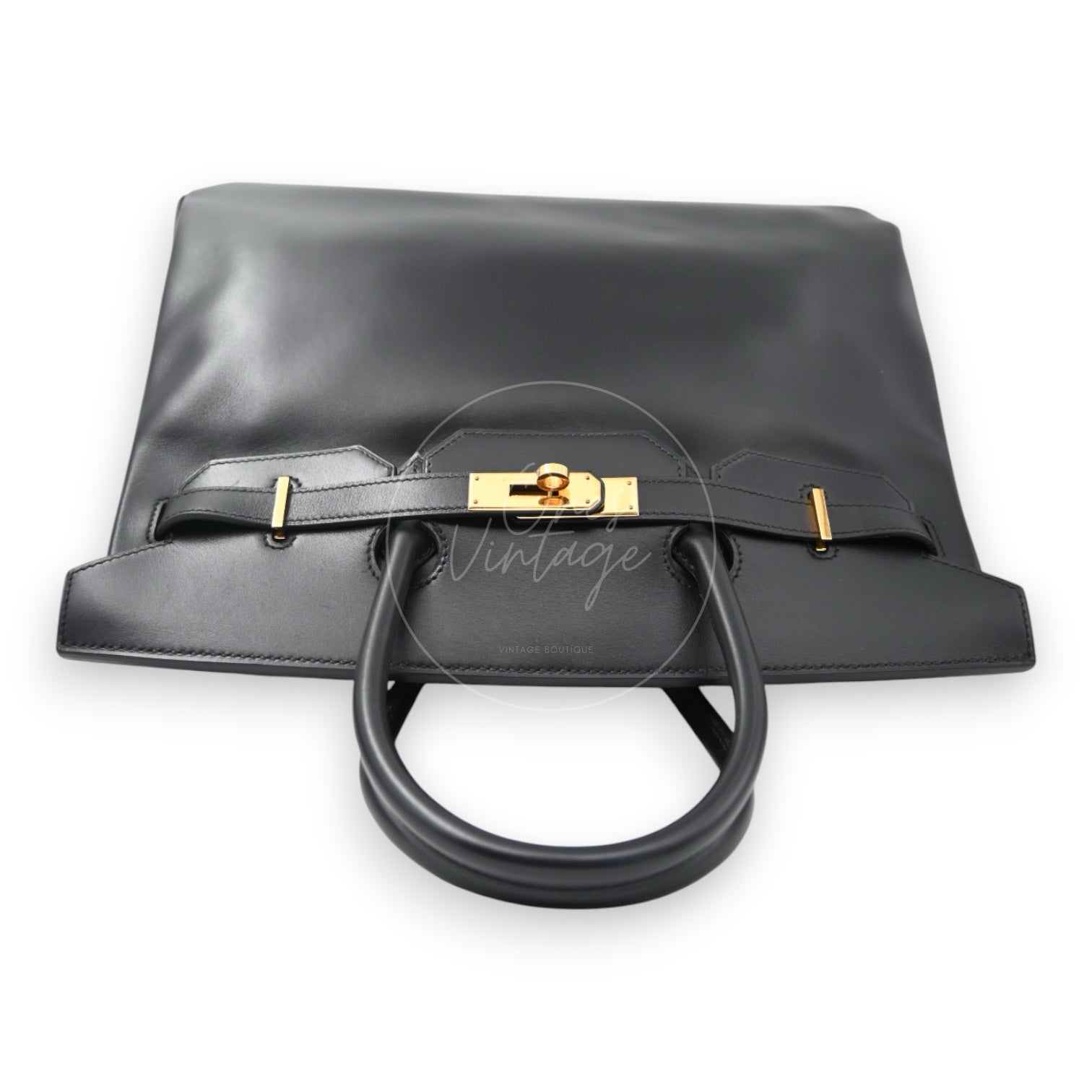 [Pre-owned] Hermes Birkin 35 BK35 Box Noir Stamp Square A Handbag